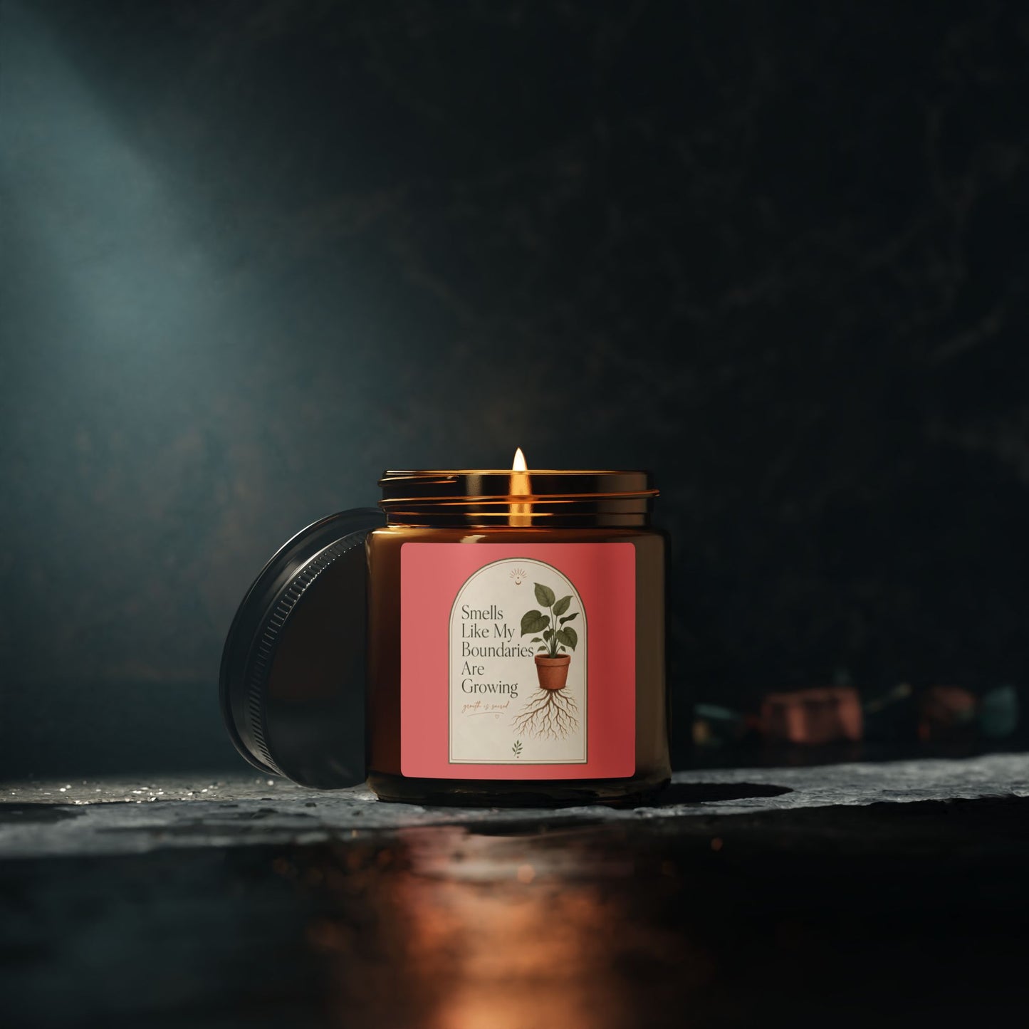 Smells Like My Boundaries Are Growing Candle | Amber Jar Soy Candle