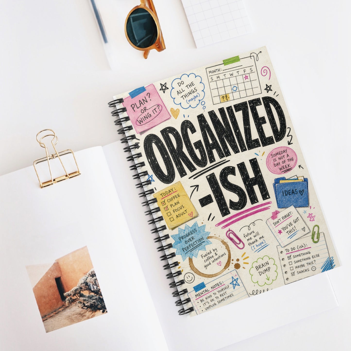 Organized-ish Spiral Notebook | Ruled Journal, Funny Planner Cover