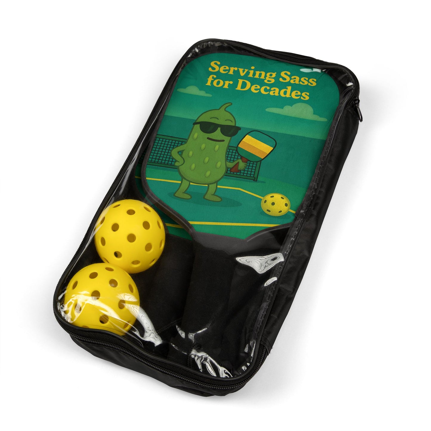 Pickleball Paddle Set, Fun Pickleball Gear, Sports Gifts for Pickleball Lovers, Serving Sass for Decades