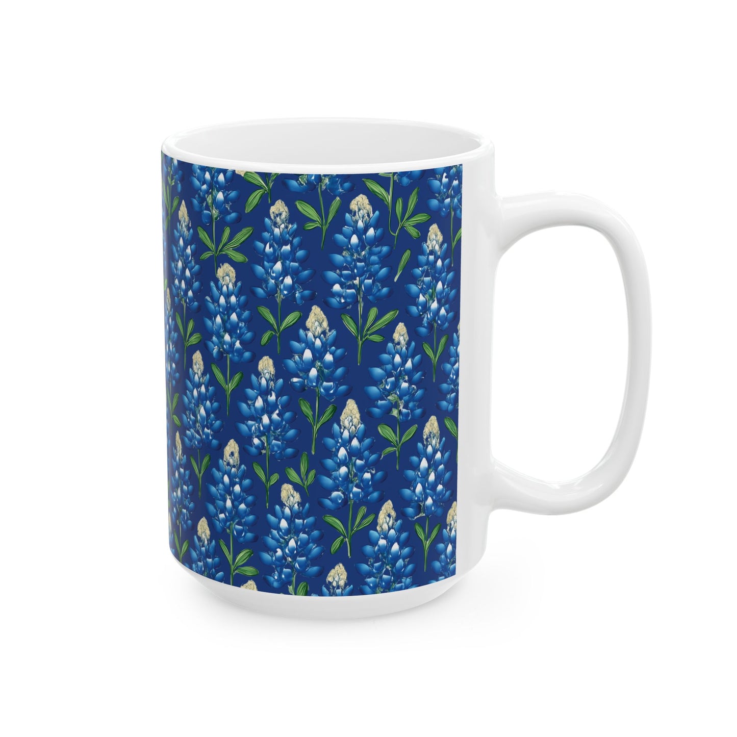 Texas Bluebonnet Ceramic Mug, Floral Pattern Coffee Cup, Southwestern Drinkware, Botanical Tea Mug, Gift for Gardeners, Home Decor
