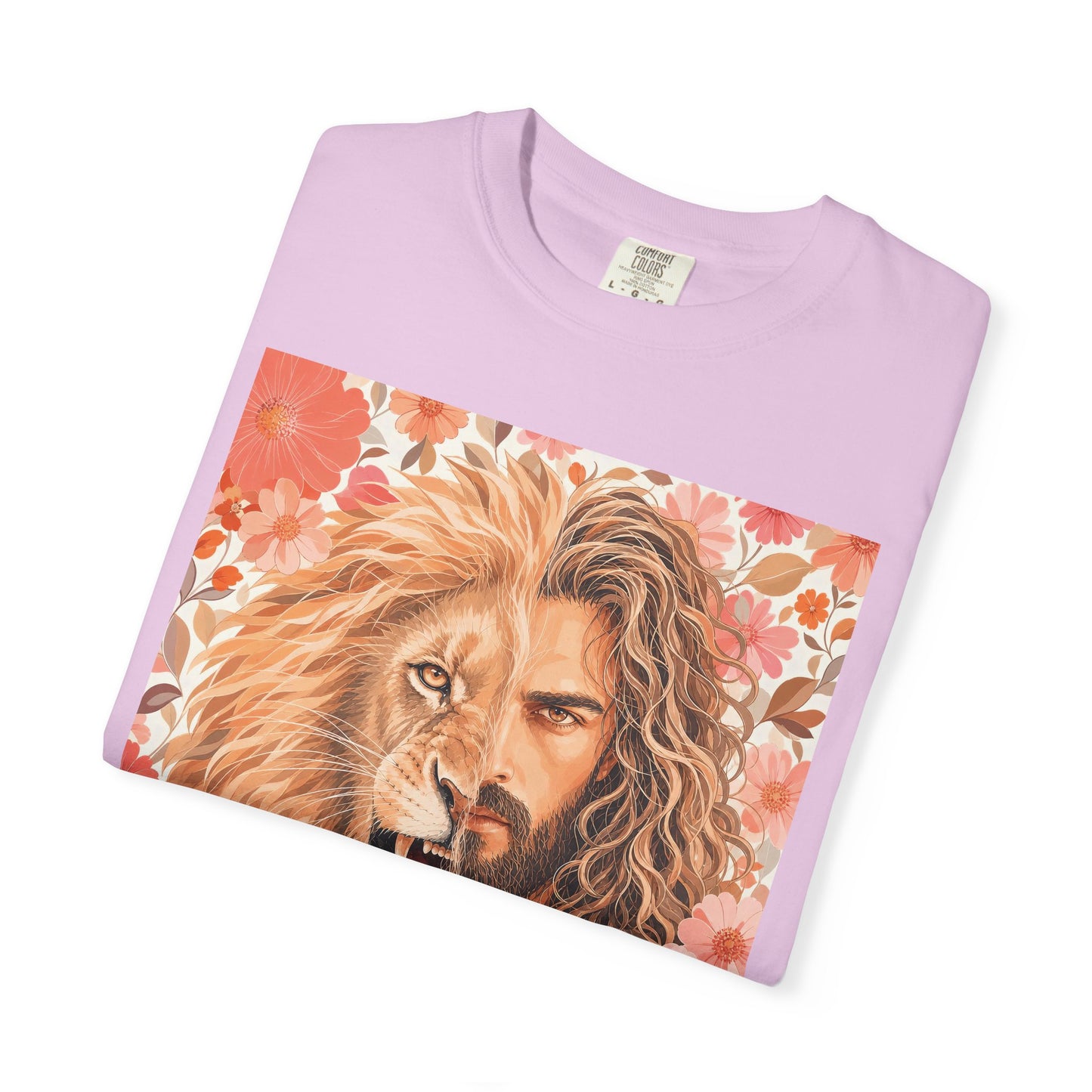 Jesus Lion of Judah split face portrait T-Shirt | Inspirational faith tee