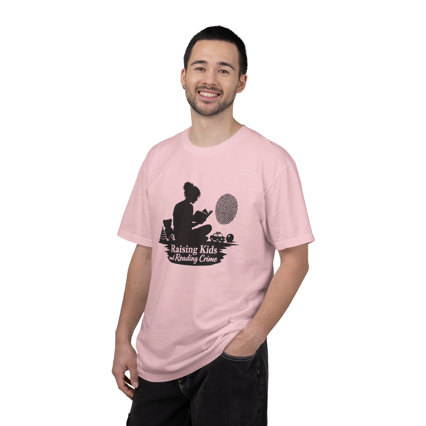 Raising Kids and Reading Crime T-shirt | Mom Reader Detective Design