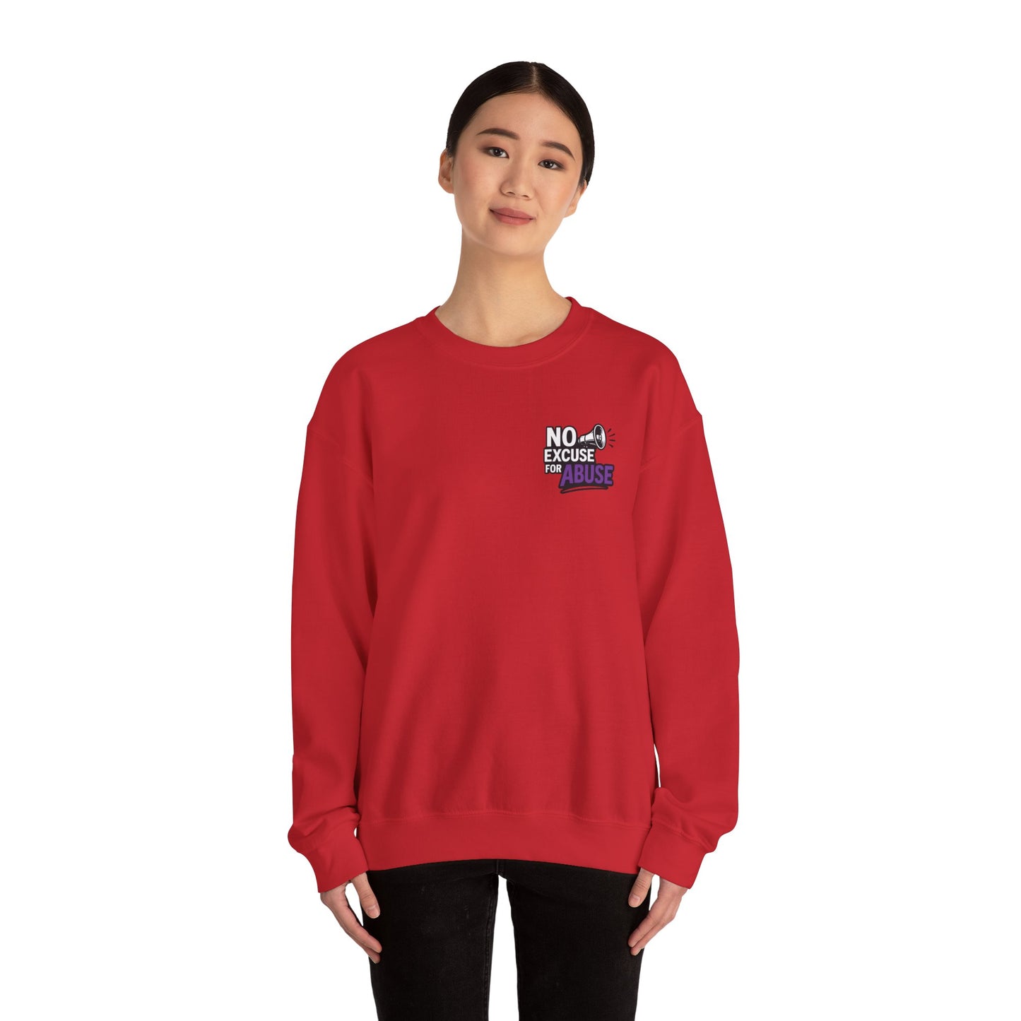 Awareness Sweatshirt - Unisex Heavy Blend™ Crewneck Sweatshirt, Domestic Violence Support Jumper, No Excuse For Abuse