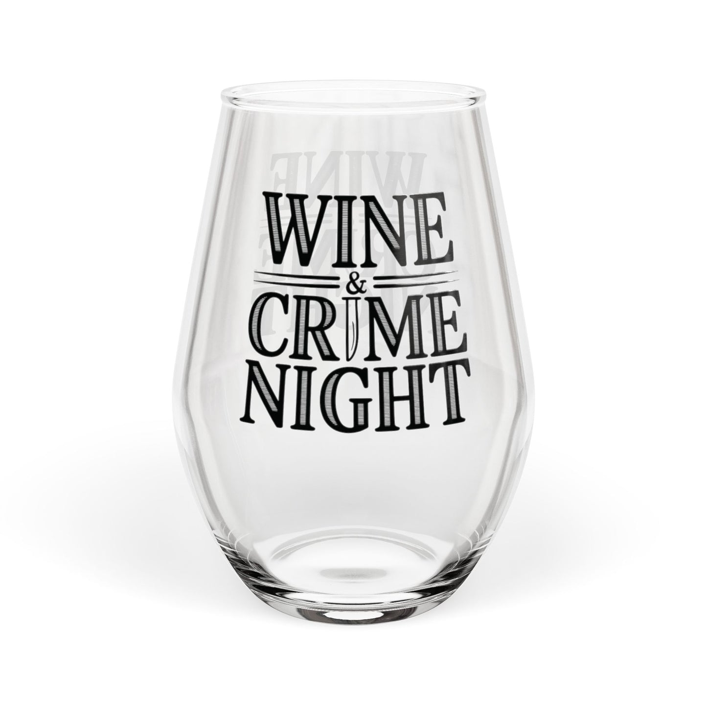 Wine & Crime Night Stemless Wine Glass | 11.75oz