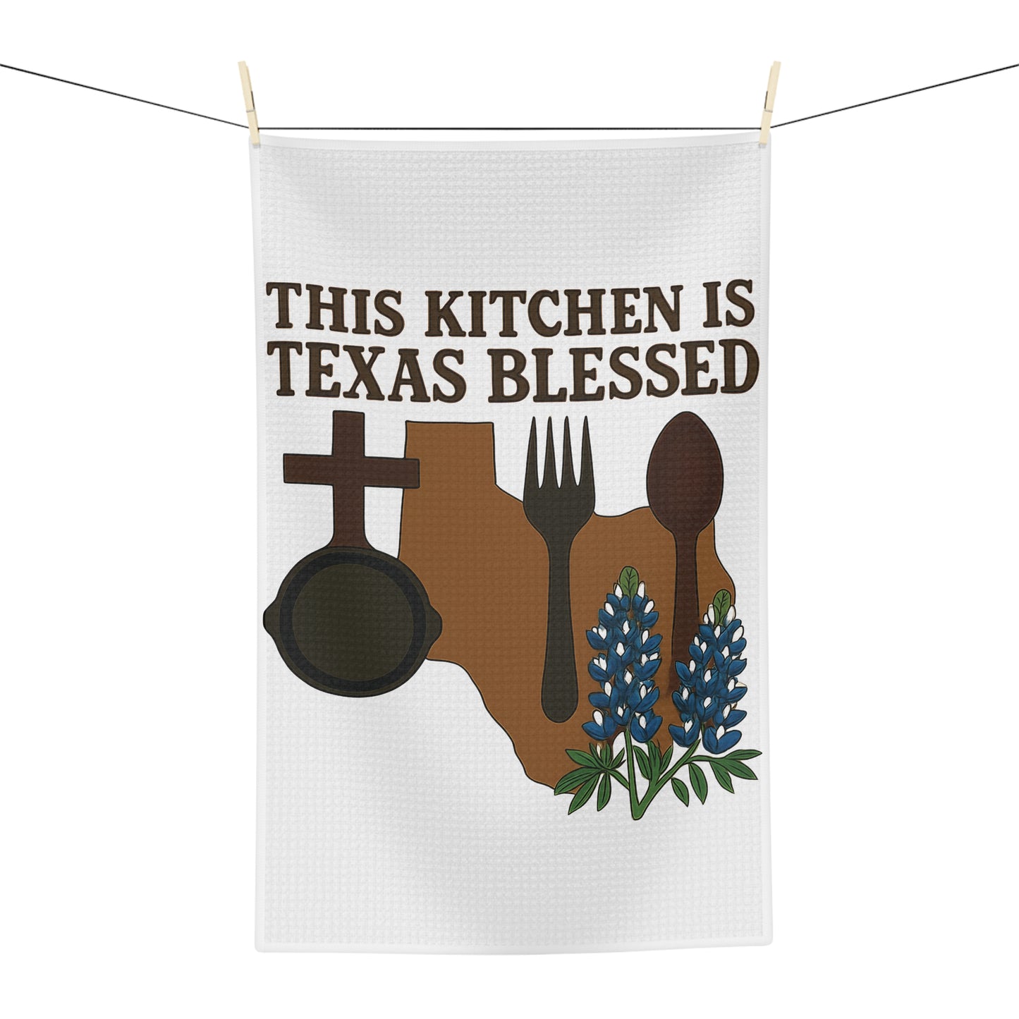 Texas Blessed Microfiber Tea Towel, Kitchen Décor, Gift for Texas Home, Cooking Towel, Rustic Kitchen Gift, Southern Style Decor
