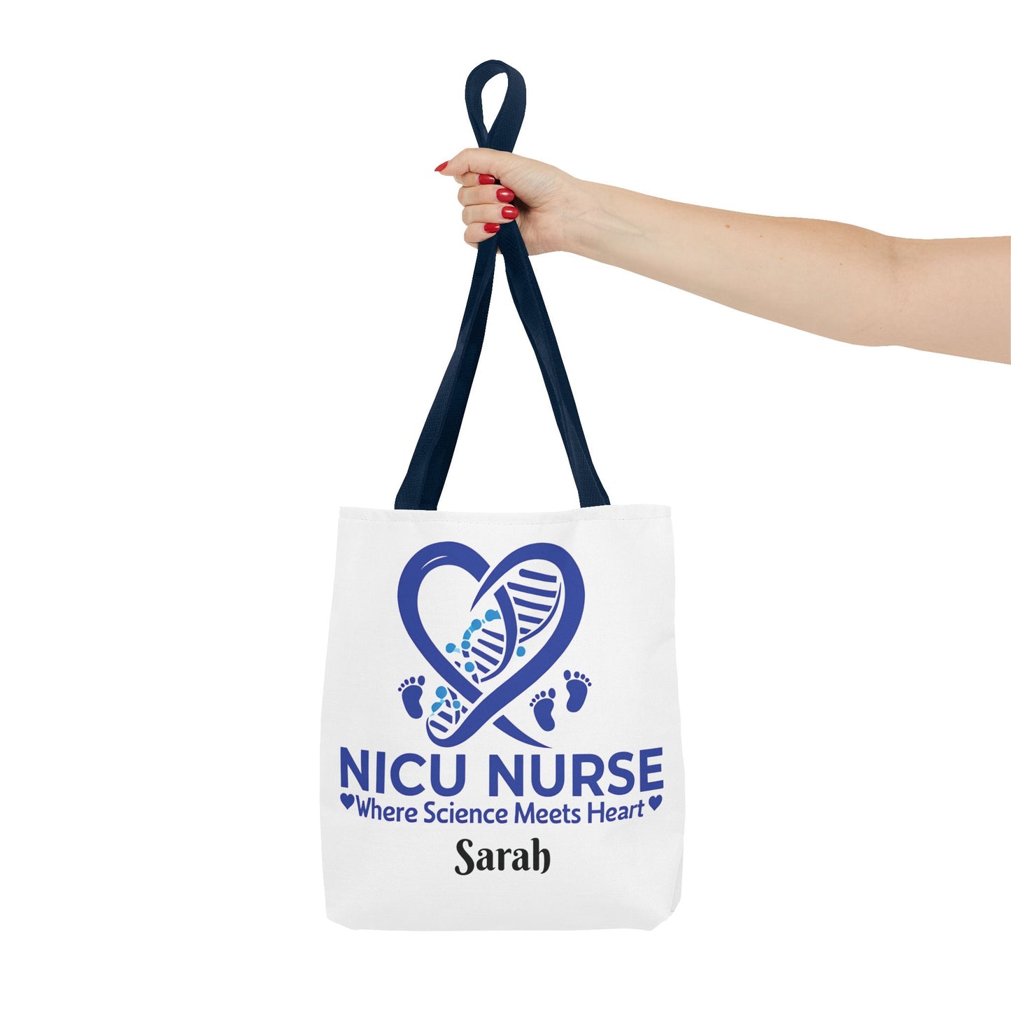 NICU Nurse Tote Bag, Science Meets Heart Bag, Gift for Nurses, Healthcare Tote, Personalized Nurse Gift