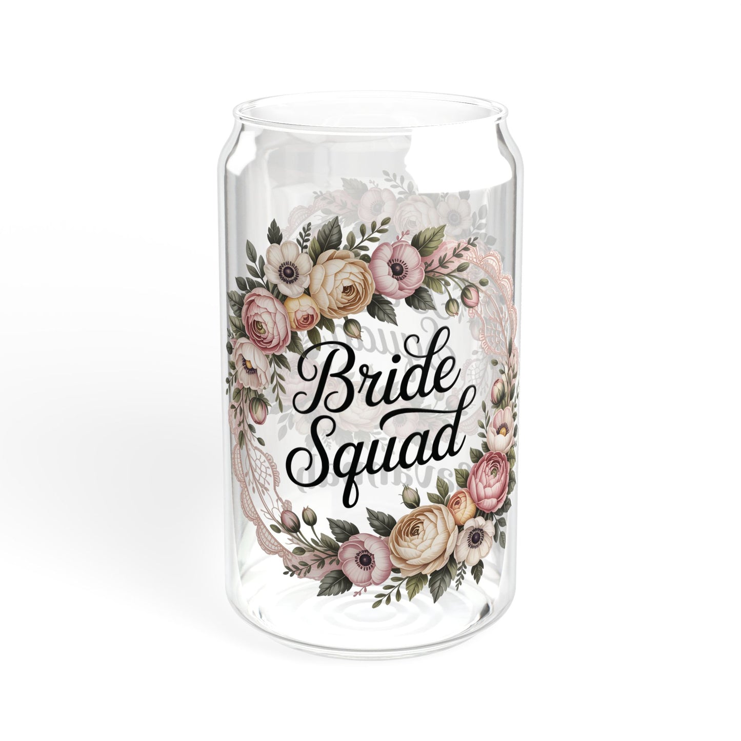 Bride Squad Floral Wreath Sipper Glass | 16oz