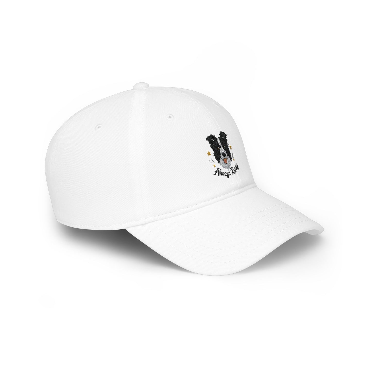 Border Collie 'Always Ready' Embroidered Baseball Cap