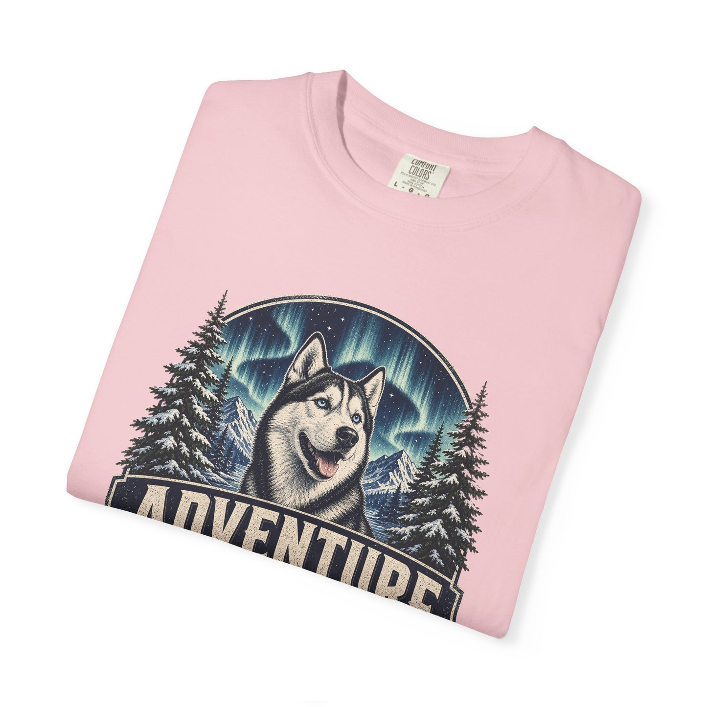 Adventure Has a Husky T-shirt | Husky Dog Graphic, Northern Lights, Outdoors