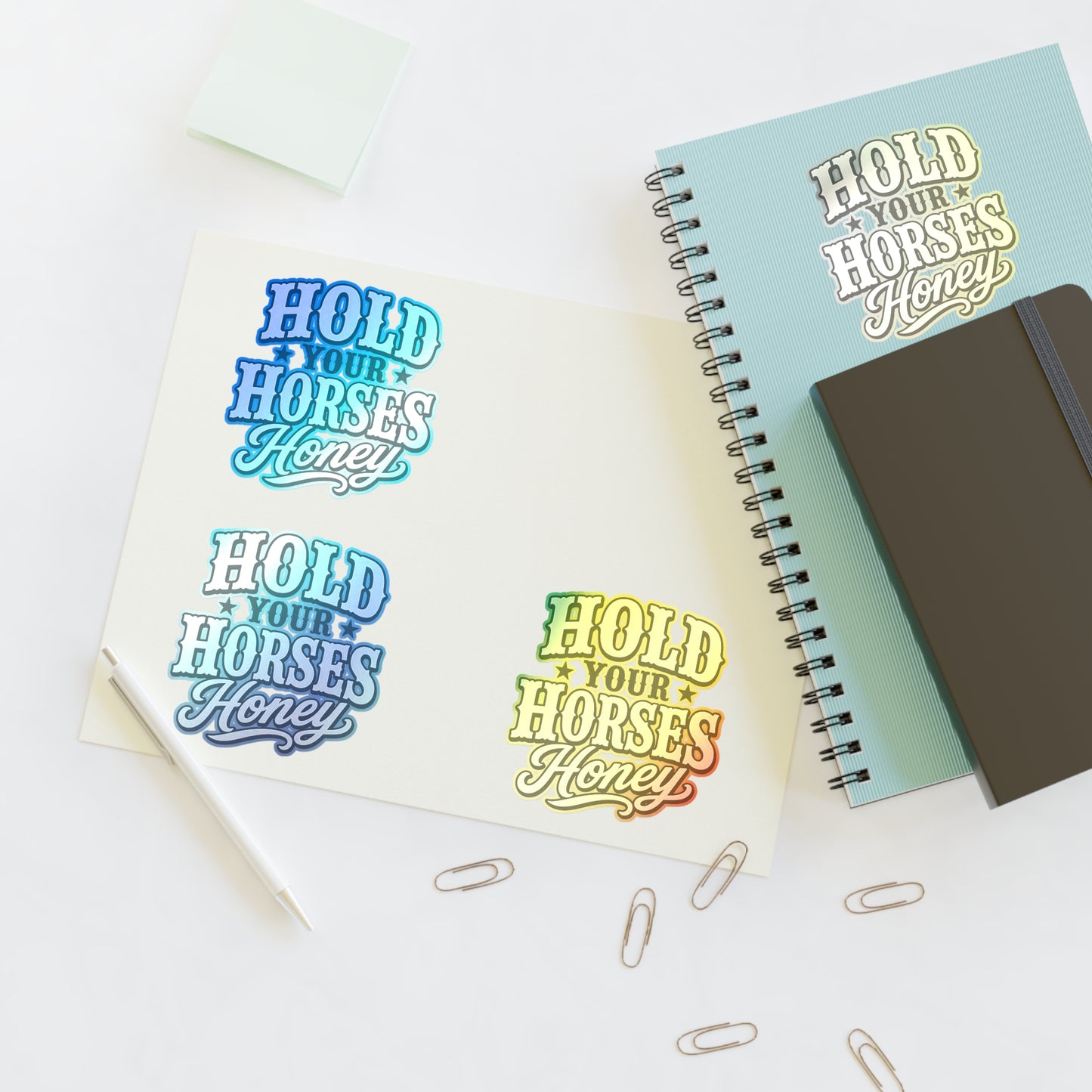 Hold Your Horses Honey Sticker Sheet | Western Retro Phrase Stickers