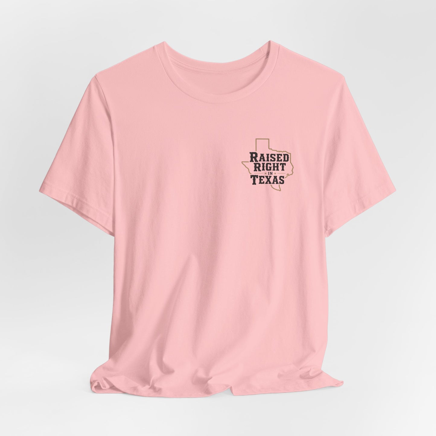 Raised Right in Texas T-Shirt | Texas Outline, Typographic Western Design