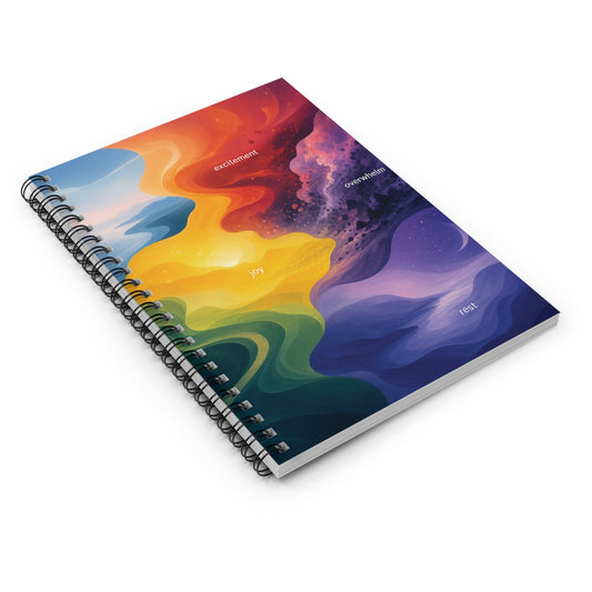Emotion Spectrum abstract swirl notebook | Spiral Notebook