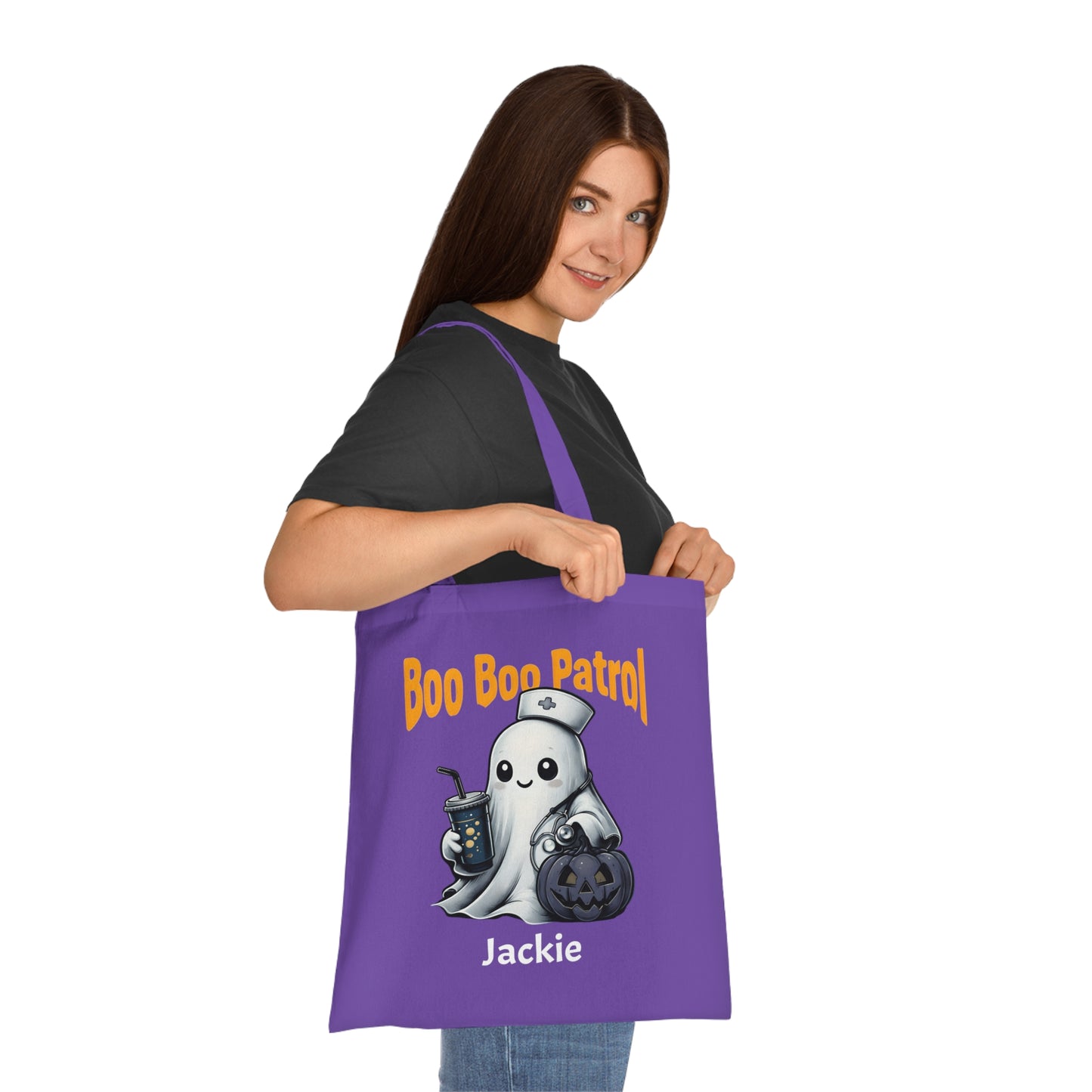Boo Boo Patrol Nurse Halloween Tote Bag, Cute Ghost Design, Trick or Treat Bag, Halloween Party, Spooky Season Essential, Nurses Gift