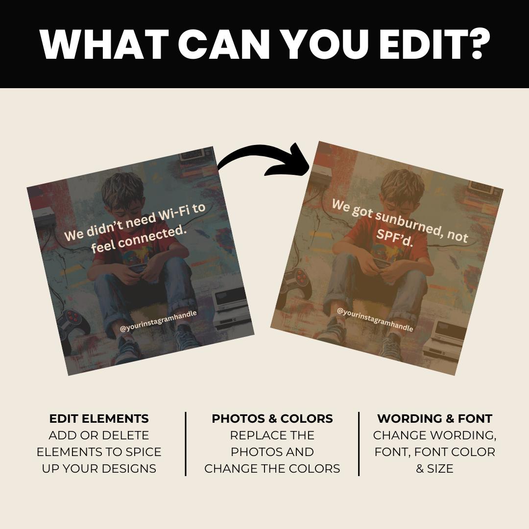 Gen X Quote Templates: Daily Inspiration, Canva Social Media Posts (PDF Download)