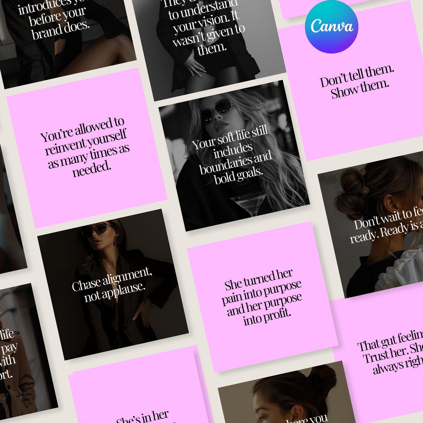 100 Empowering Quotes for Women - Instant Download, Editable Canva Template, Women Encouragement