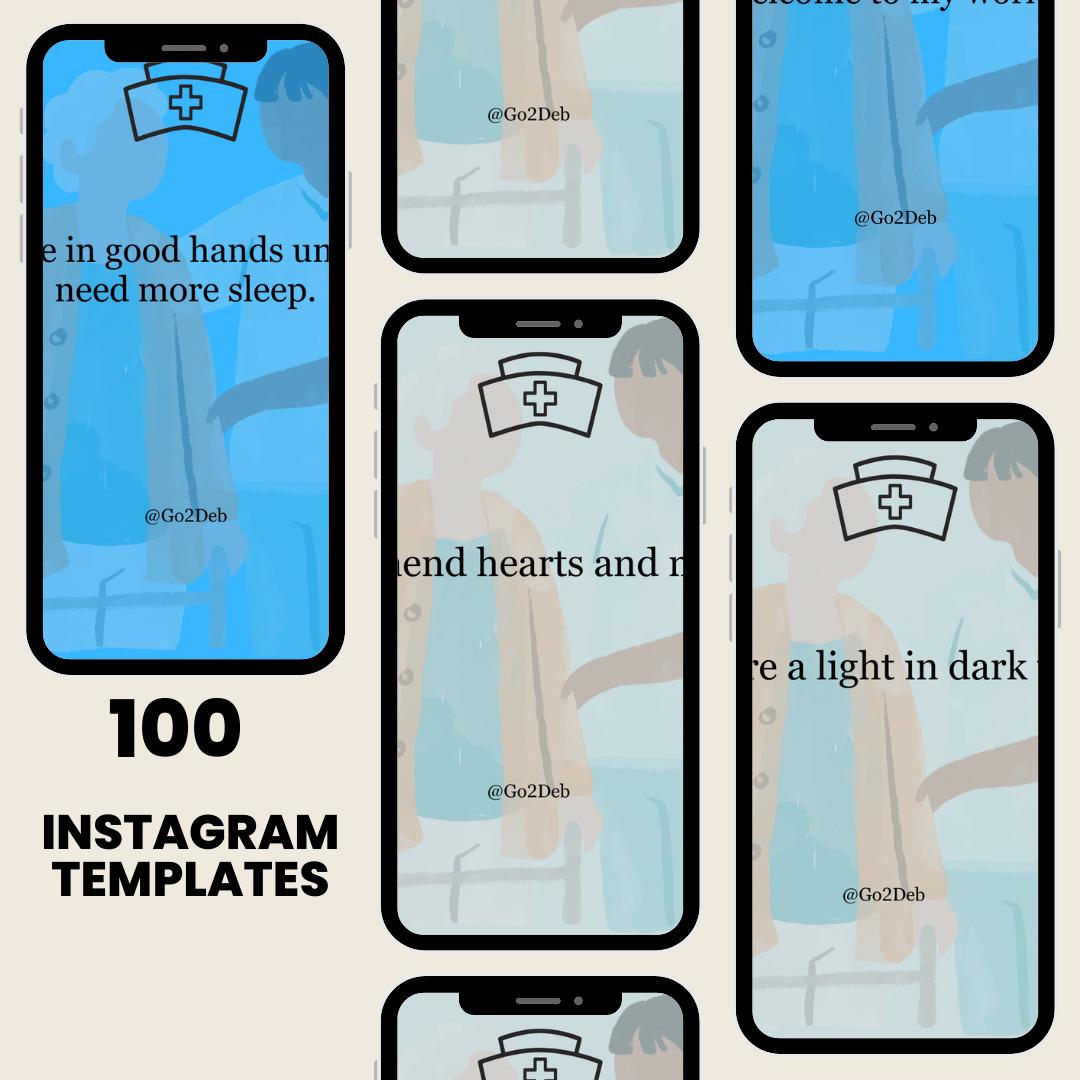100 Nurses Instagram Quote Templates Canva, Social Media Quotes, Instagram Motivational Post Templates Humor