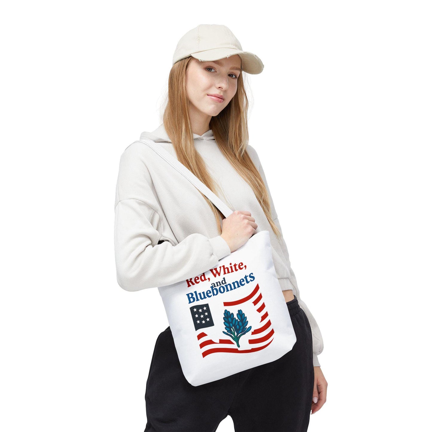 Texas Theme Patriotic Tote Bag, Bluebonnet Design, Texas Pride Gift, Texan Souvenir, Patriotic Tote Bag, Gift for Her