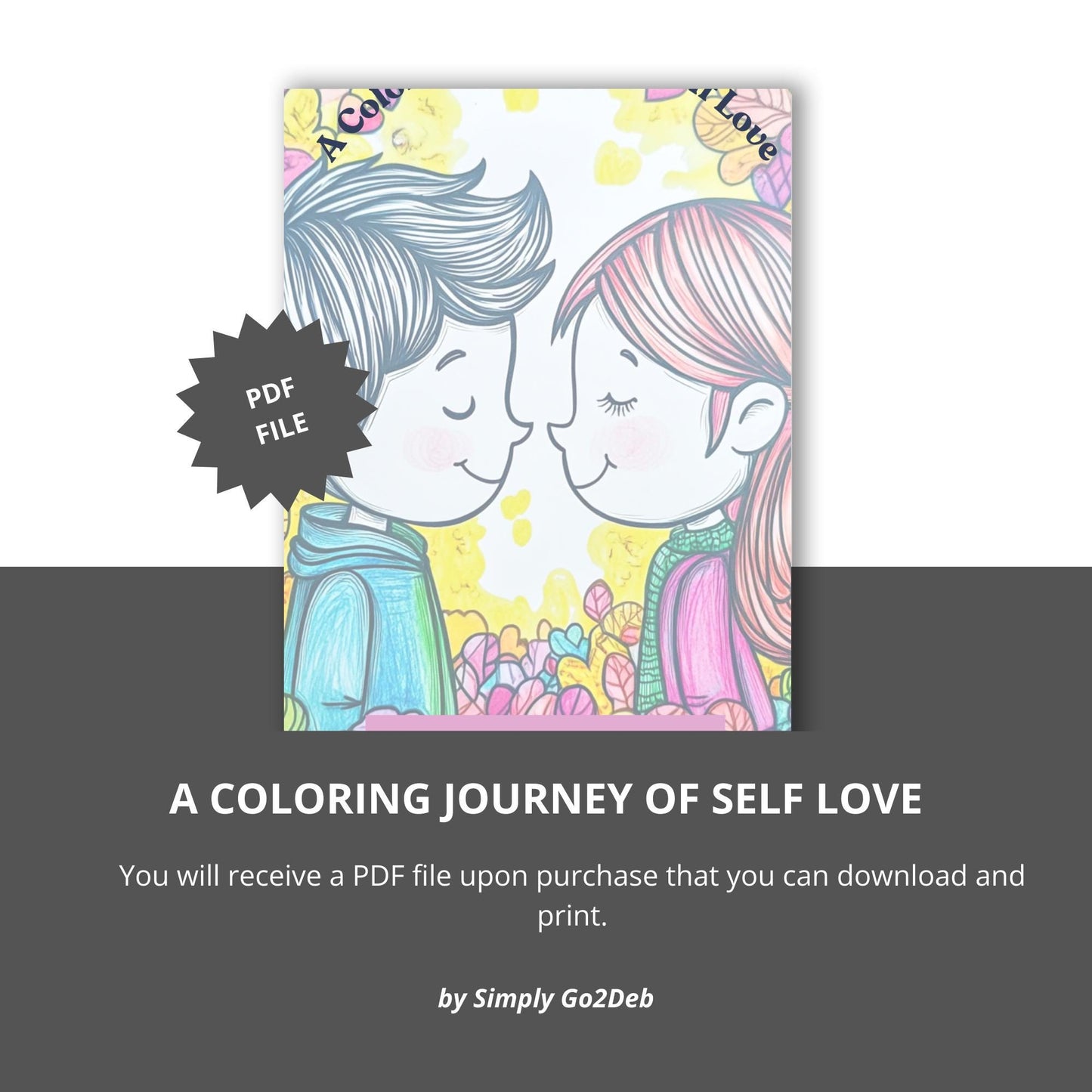 Self Love Coloring Book: Positive Affirmations for Kids (PDF Digital Download)
