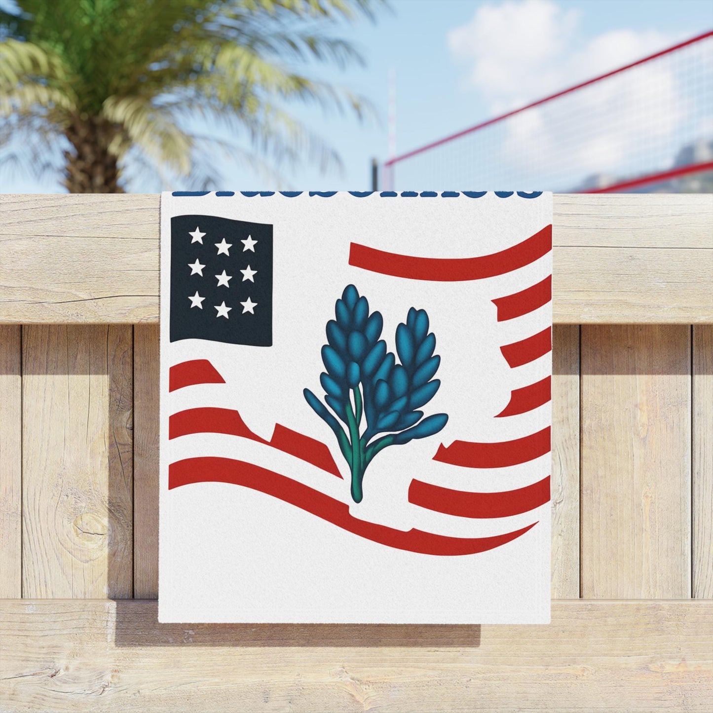 Texas Themed Beach Towel, Red White Bluebonnets Independence Day Towel, Patriotic Pool Towel, Fourth of July Gift, Summer Holiday Towel, USA