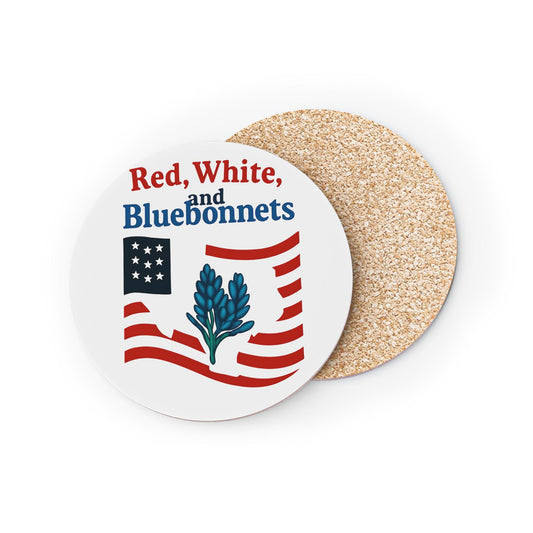 Patriotic Coasters, Independence Day Drink Coasters, Red White Bluebonnets Texas Theme Coasters, USA Flag Coaster Set, July 4th Decor