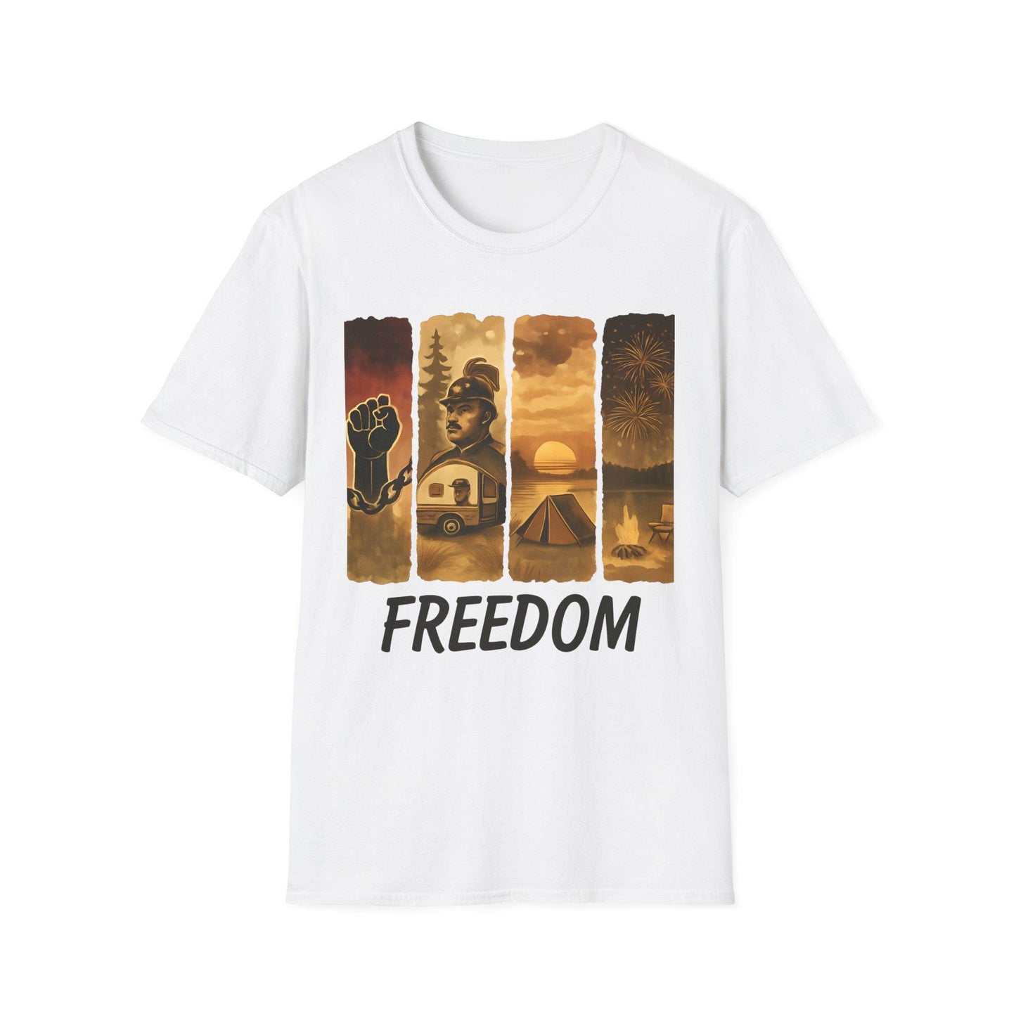 Juneteenth Freedom Scenes T-Shirt: Unisex Ring-Spun Cotton Tee