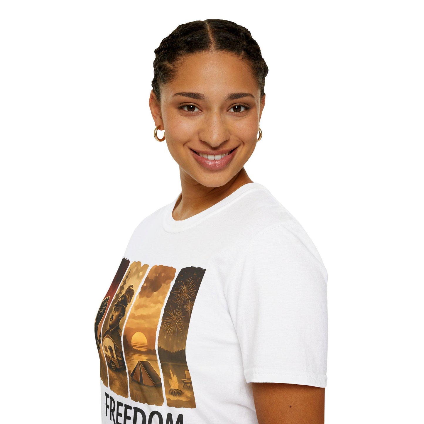 Juneteenth Freedom Scenes T-Shirt: Unisex Ring-Spun Cotton Tee