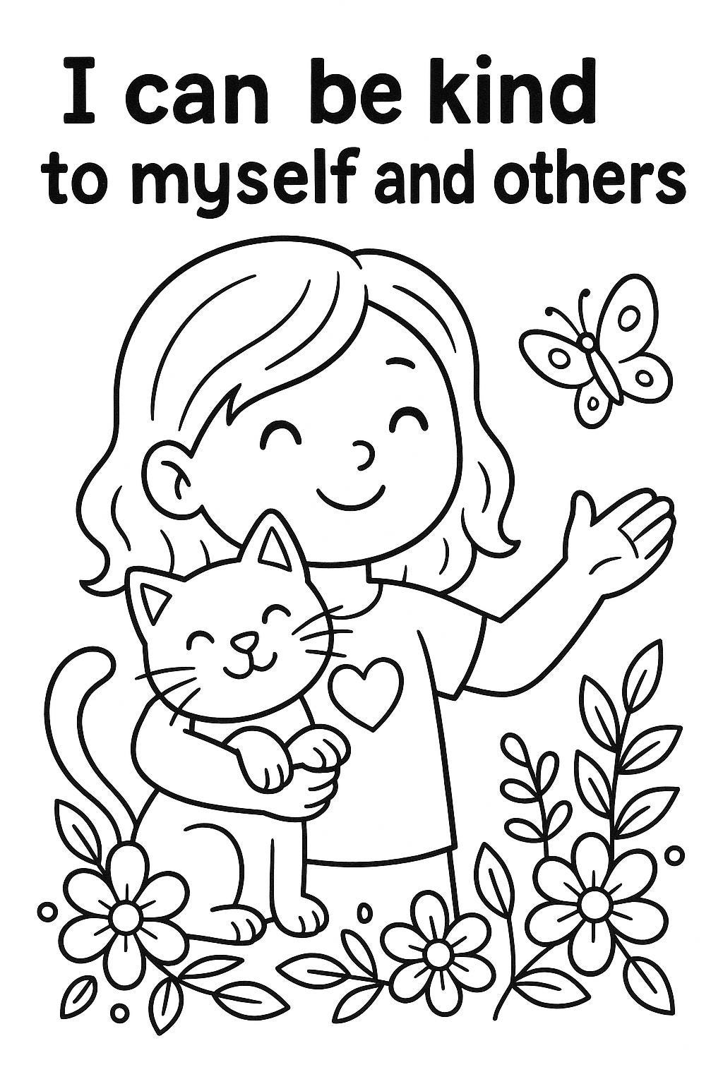 Self Love Coloring Book: Positive Affirmations for Kids (PDF Digital Download)