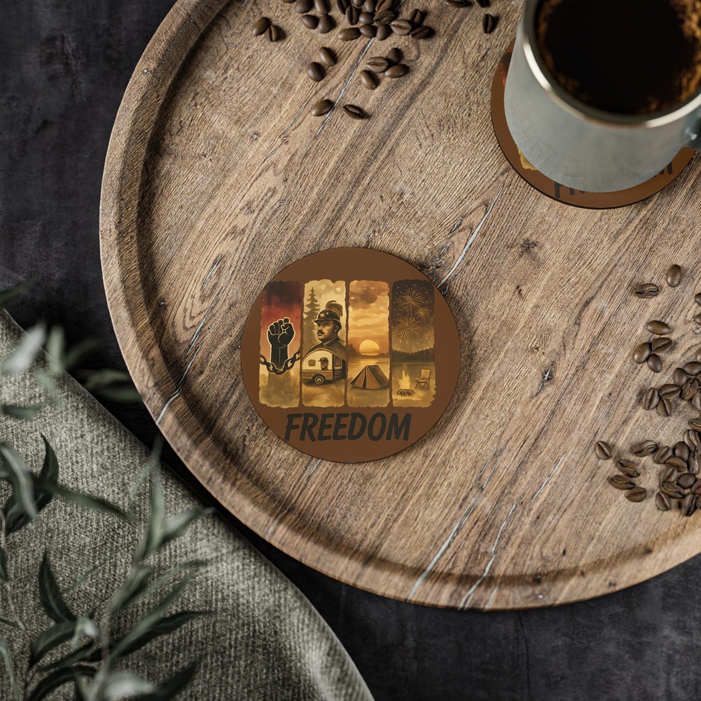 Juneteenth Coasters - Freedom Inspired Drink Coasters, Set of 4, African American History Decor, Black Lives Matter, Emancipation Day Gifts