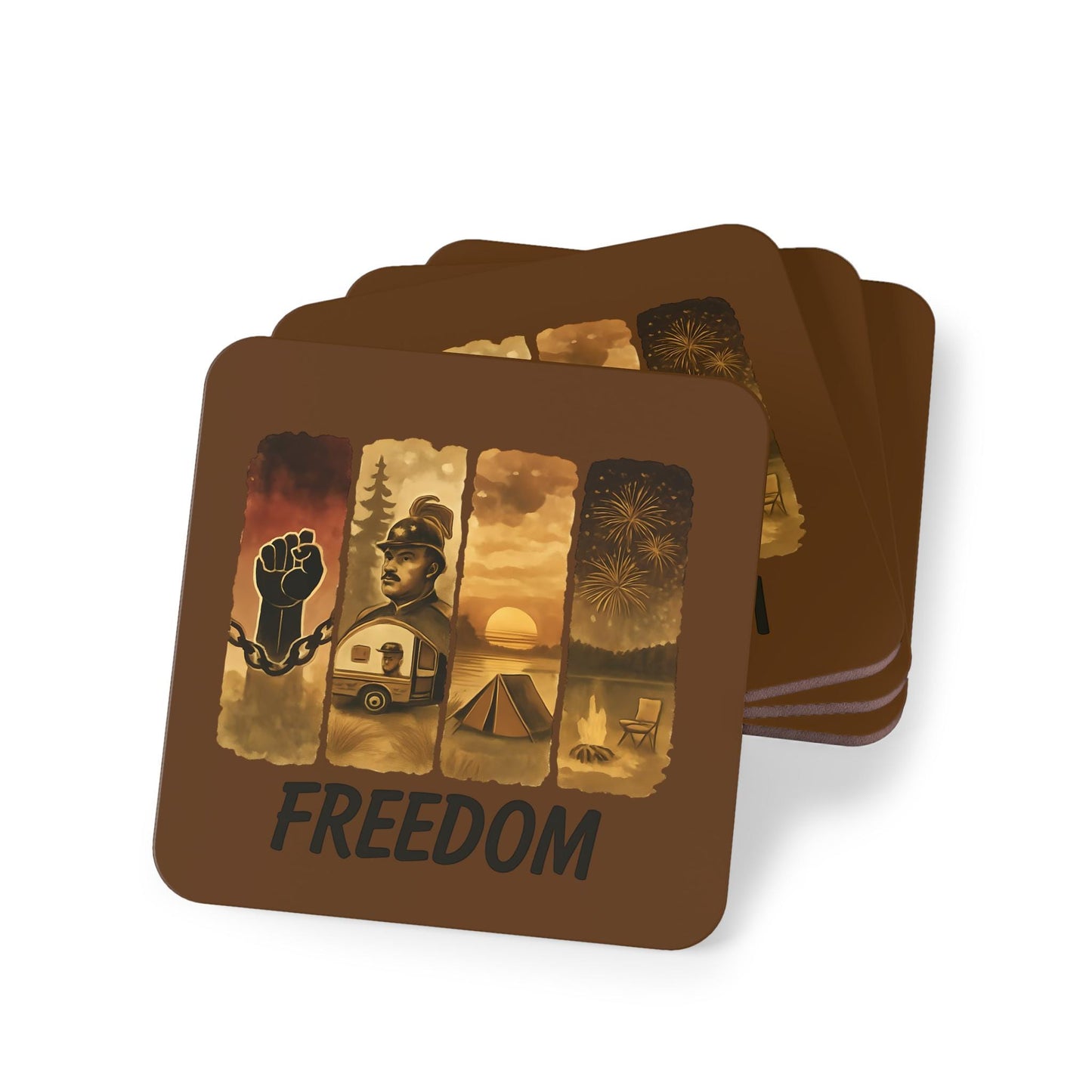 Juneteenth Coasters - Freedom Inspired Drink Coasters, Set of 4, African American History Decor, Black Lives Matter, Emancipation Day Gifts