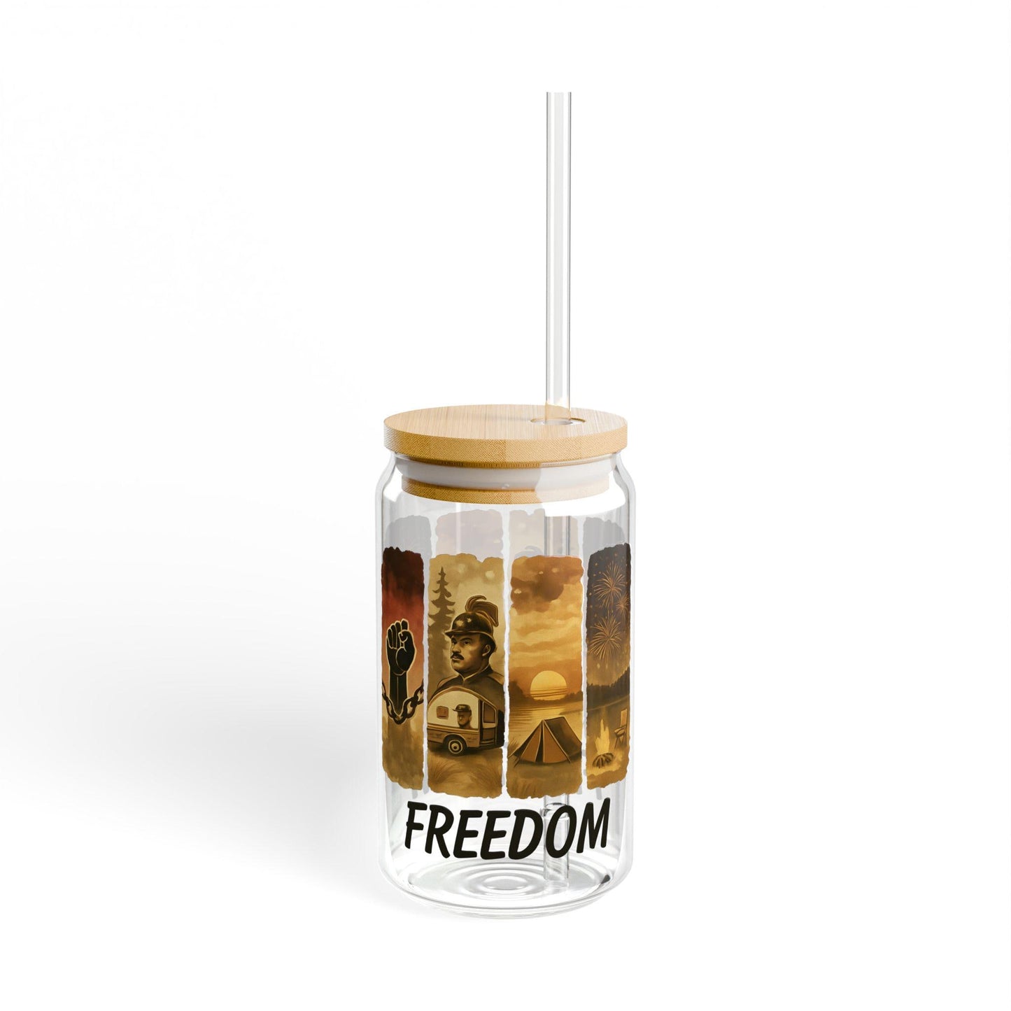 Juneteenth Sipper Glass: Black History 16oz Tumbler with Straw