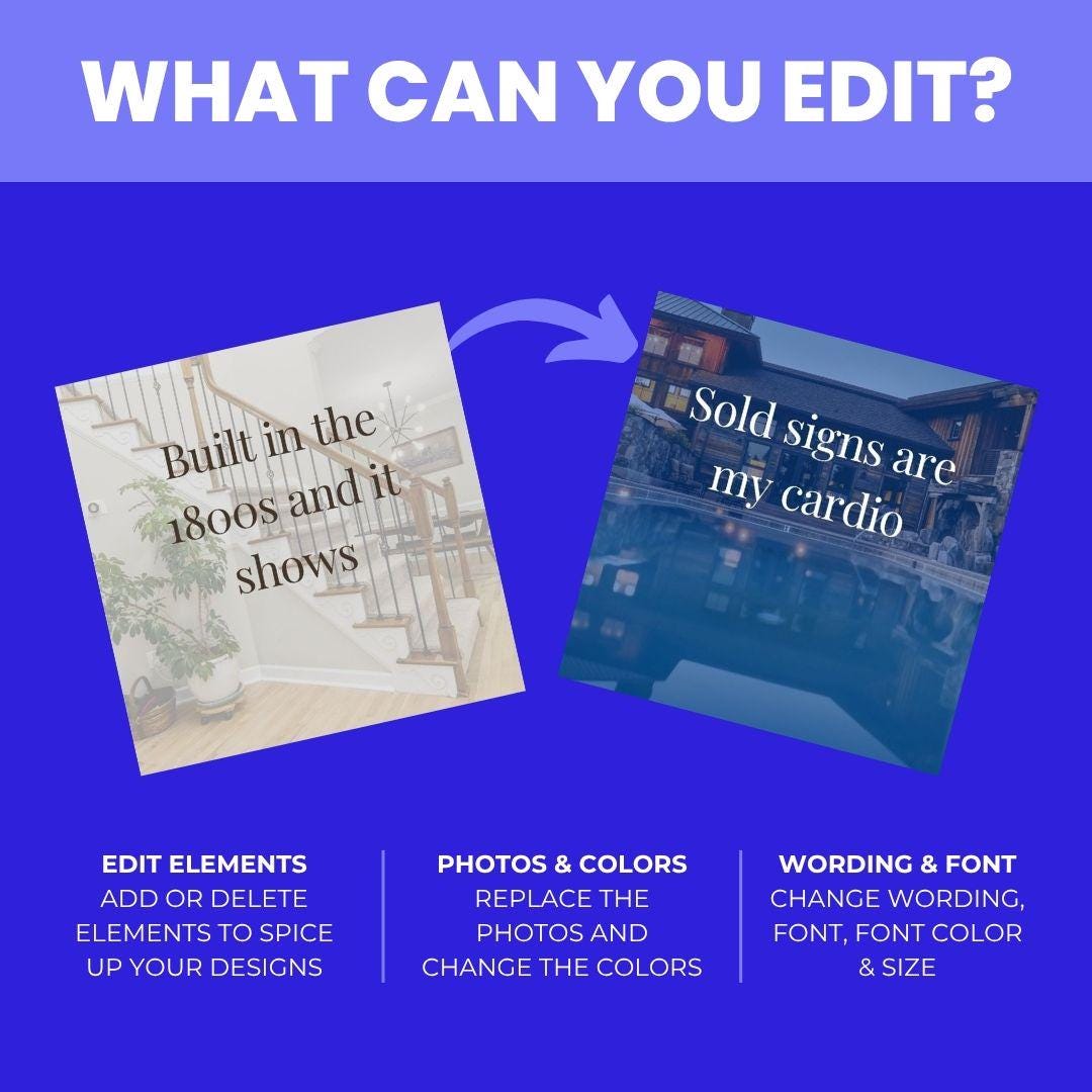 Realtor Humor Quotes Bundle: Editable Canva Templates (Digital Download)