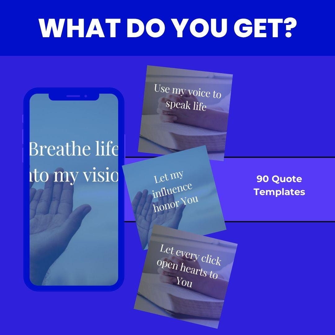90 Christian Prayer Quotes: Daily Inspiration Canva Templates (Digital Download)