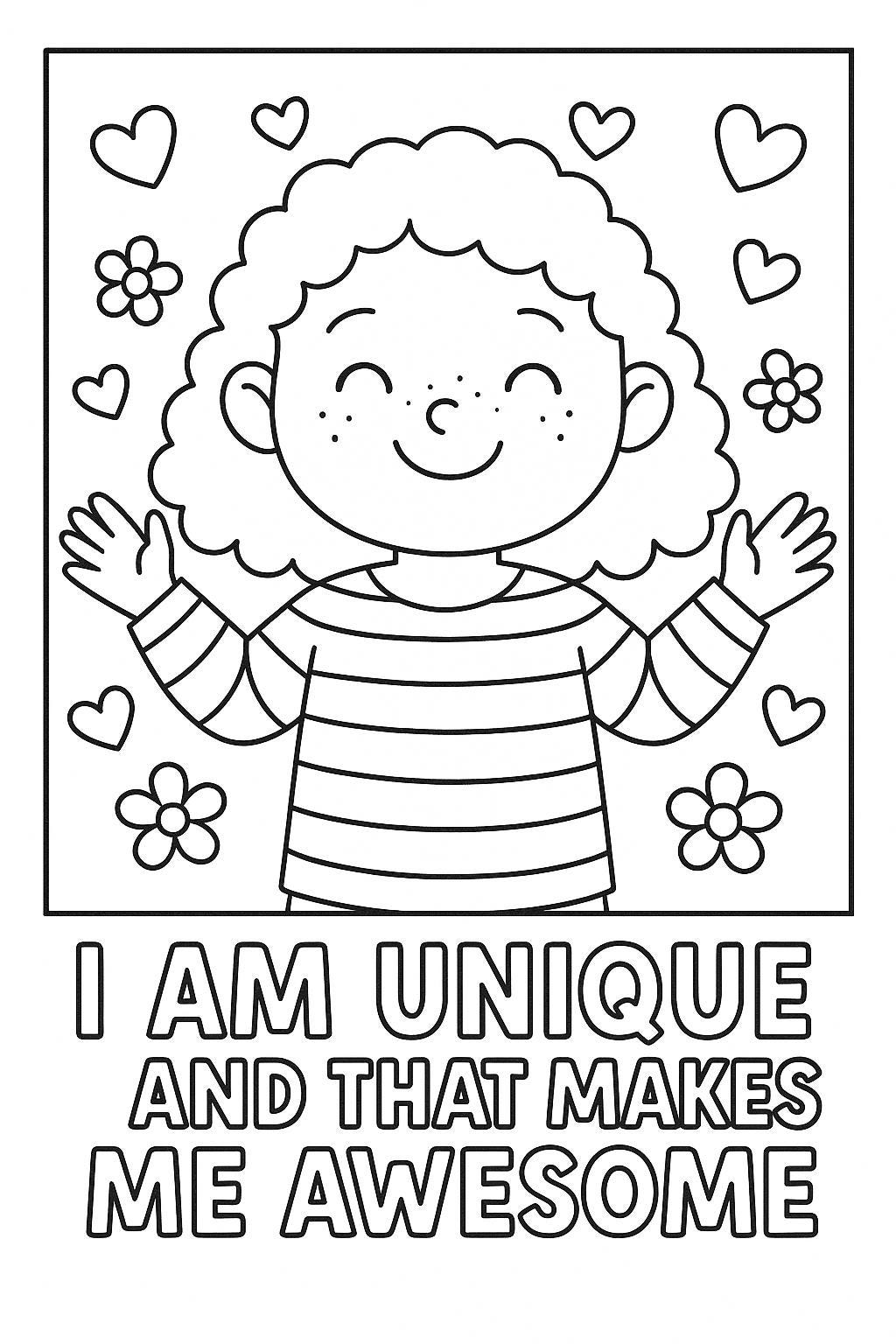 Self Love Coloring Book: Positive Affirmations for Kids (PDF Digital Download)