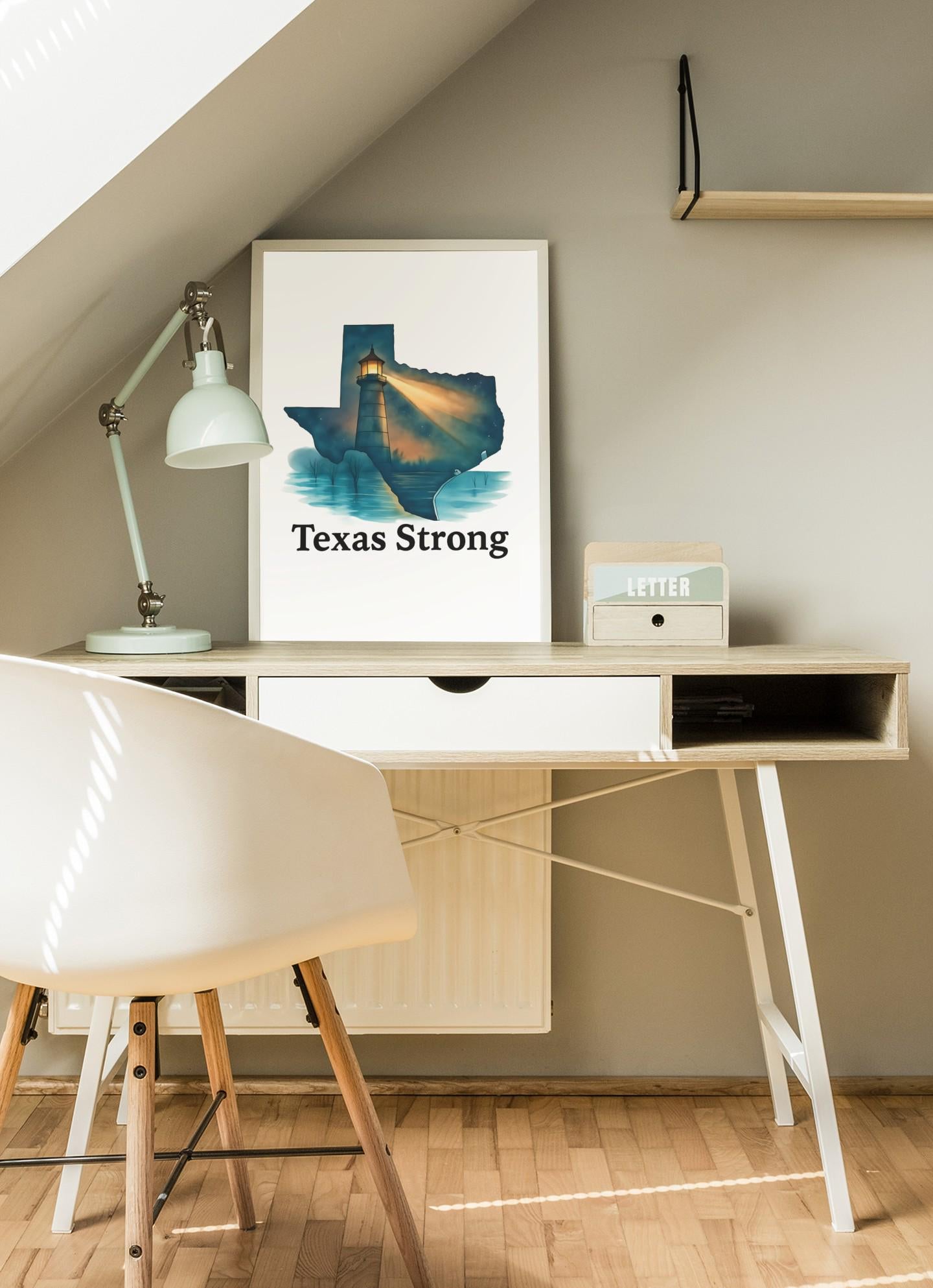 Texas Strong Lighthouse PNG | Texas Silhouette Digital Art | Lone Star Hope & Strength Design