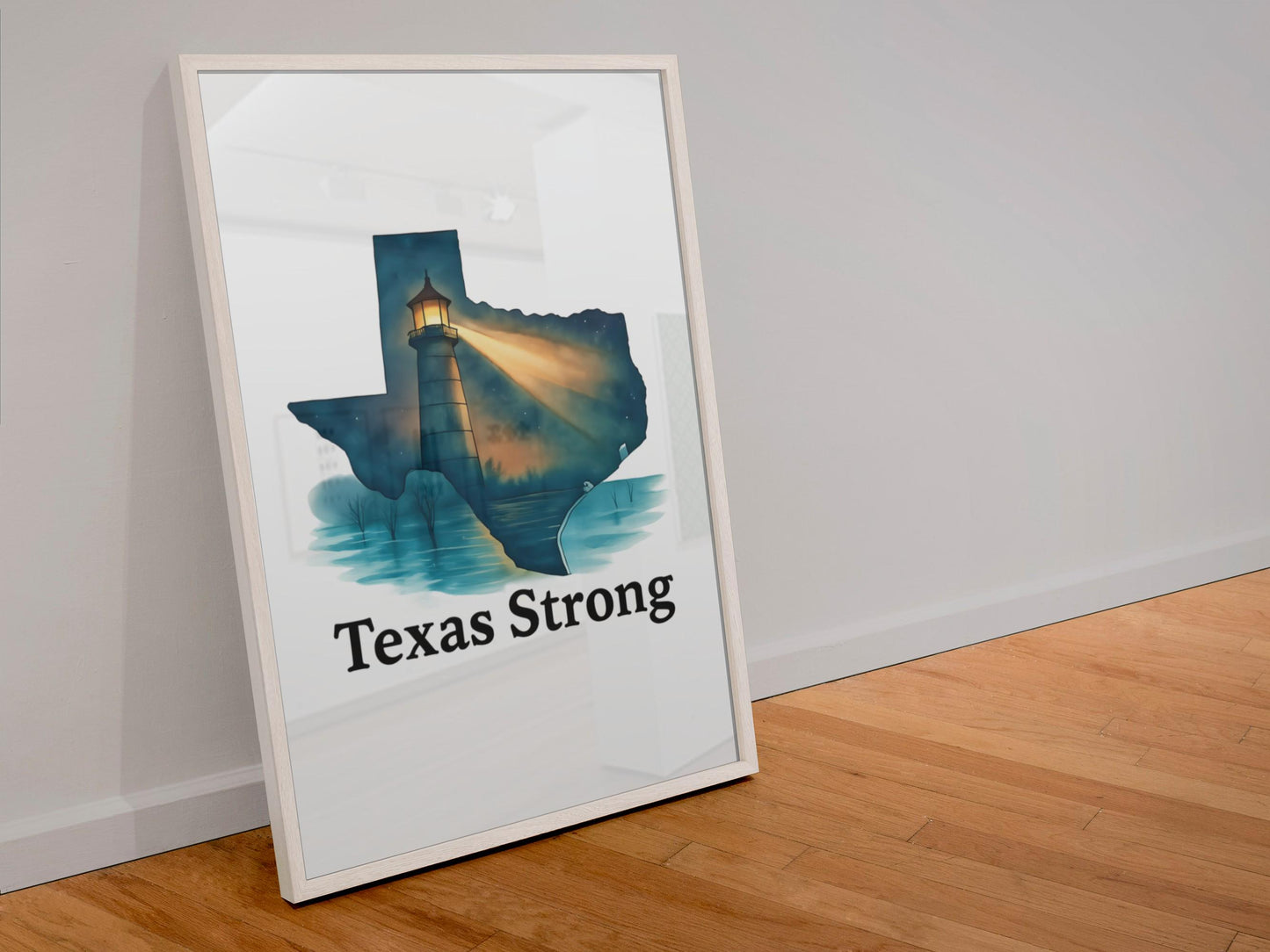Texas Strong Lighthouse PNG | Texas Silhouette Digital Art | Lone Star Hope & Strength Design