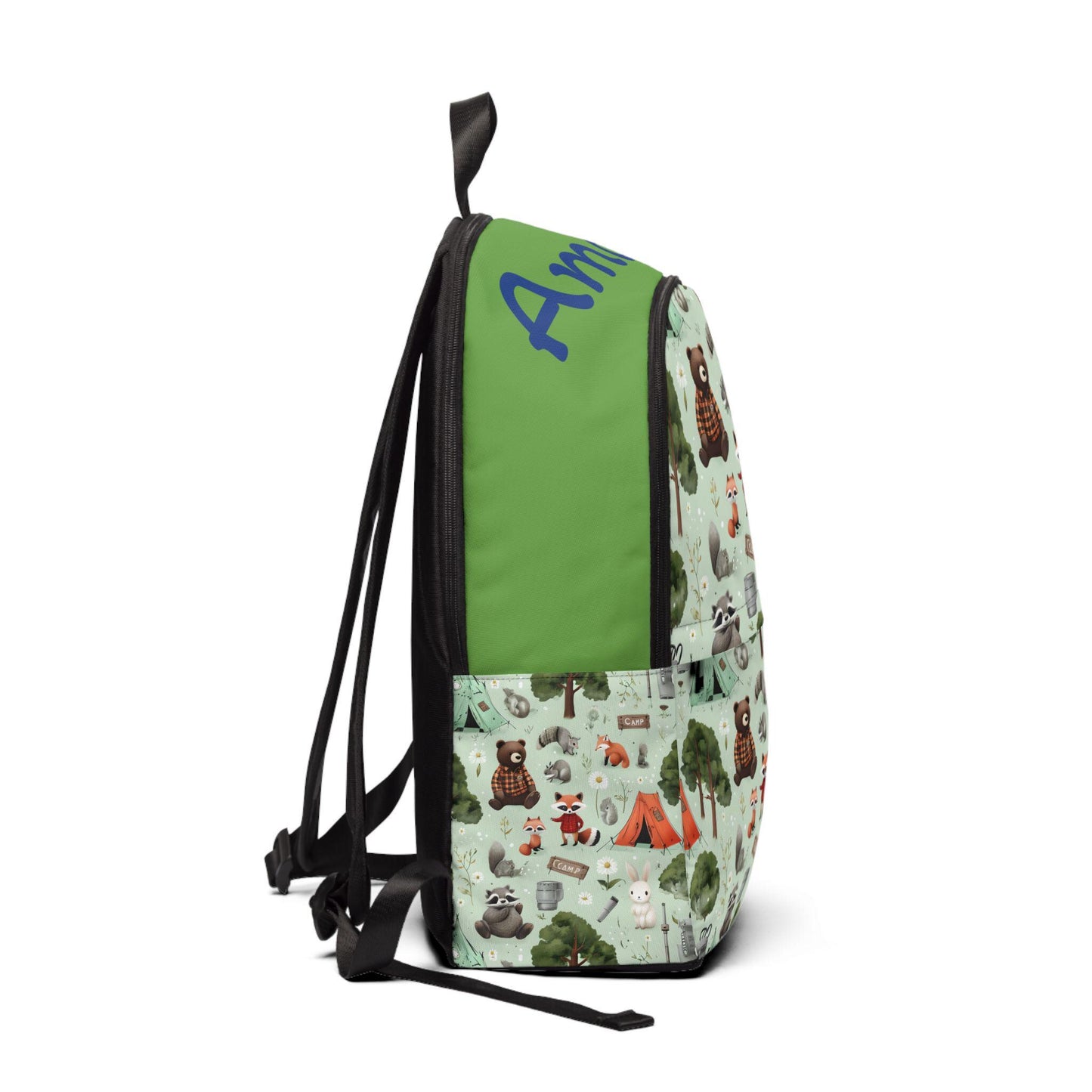 Personalized Kids Backpack: Forest Animals & Camping Scene