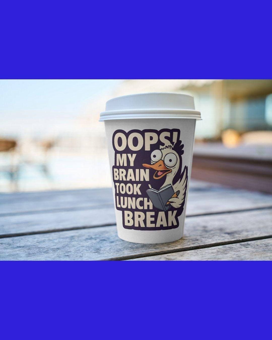 Funny Goose Brain Break Sticker: Oops My Brain Took Lunch