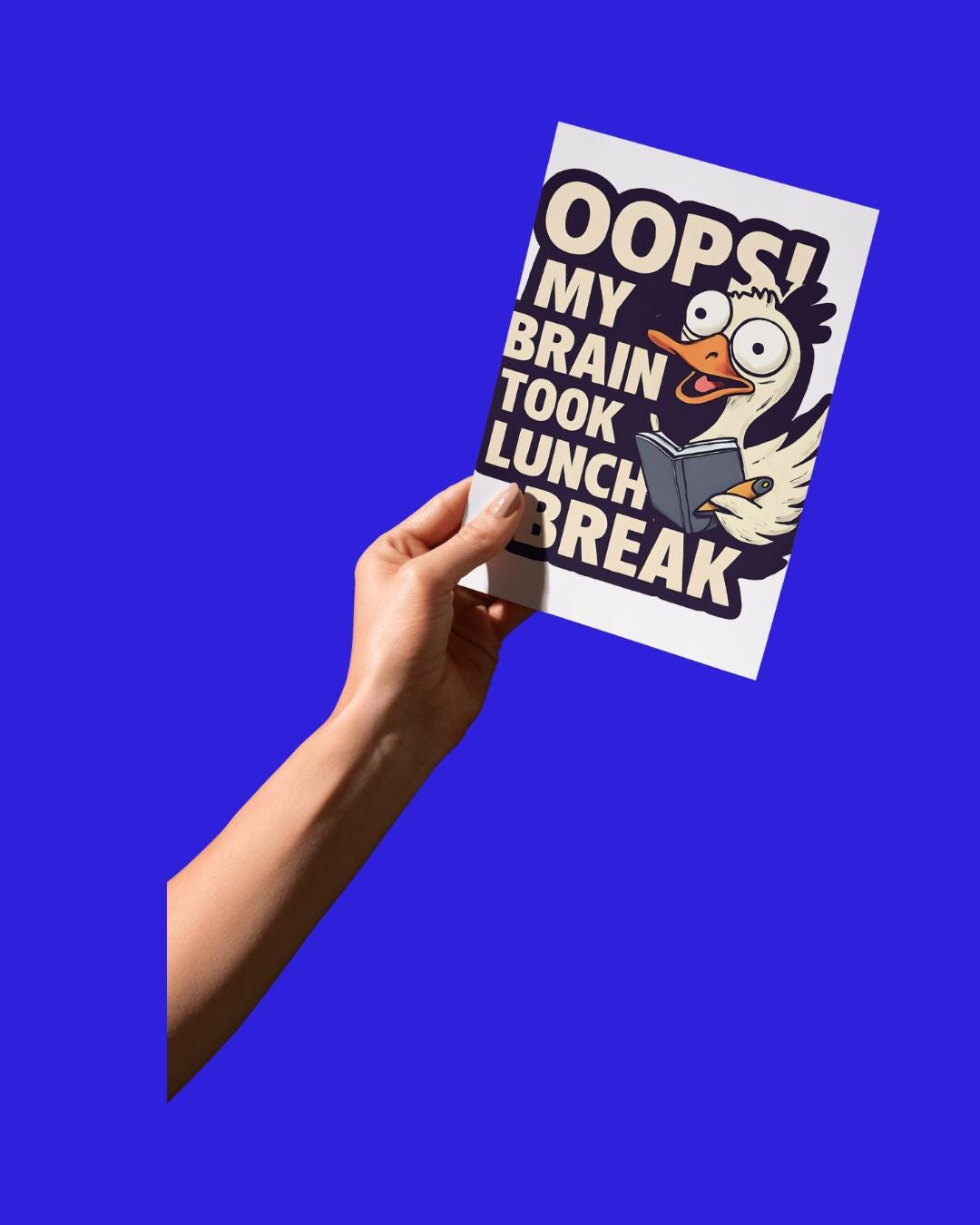Funny Goose Brain Break Sticker: Oops My Brain Took Lunch