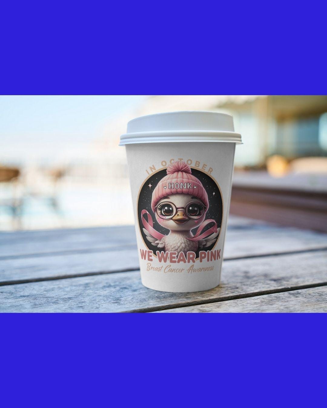 Outdoor Sticker - Goose Breast Cancer Awareness Theme - In October We Wear Pink