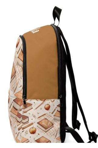 Personalized Book Backpack for Girls | Aesthetic Reader School Bag | Custom Book Lover Gift | Cozy Academia Backpack | Back to School