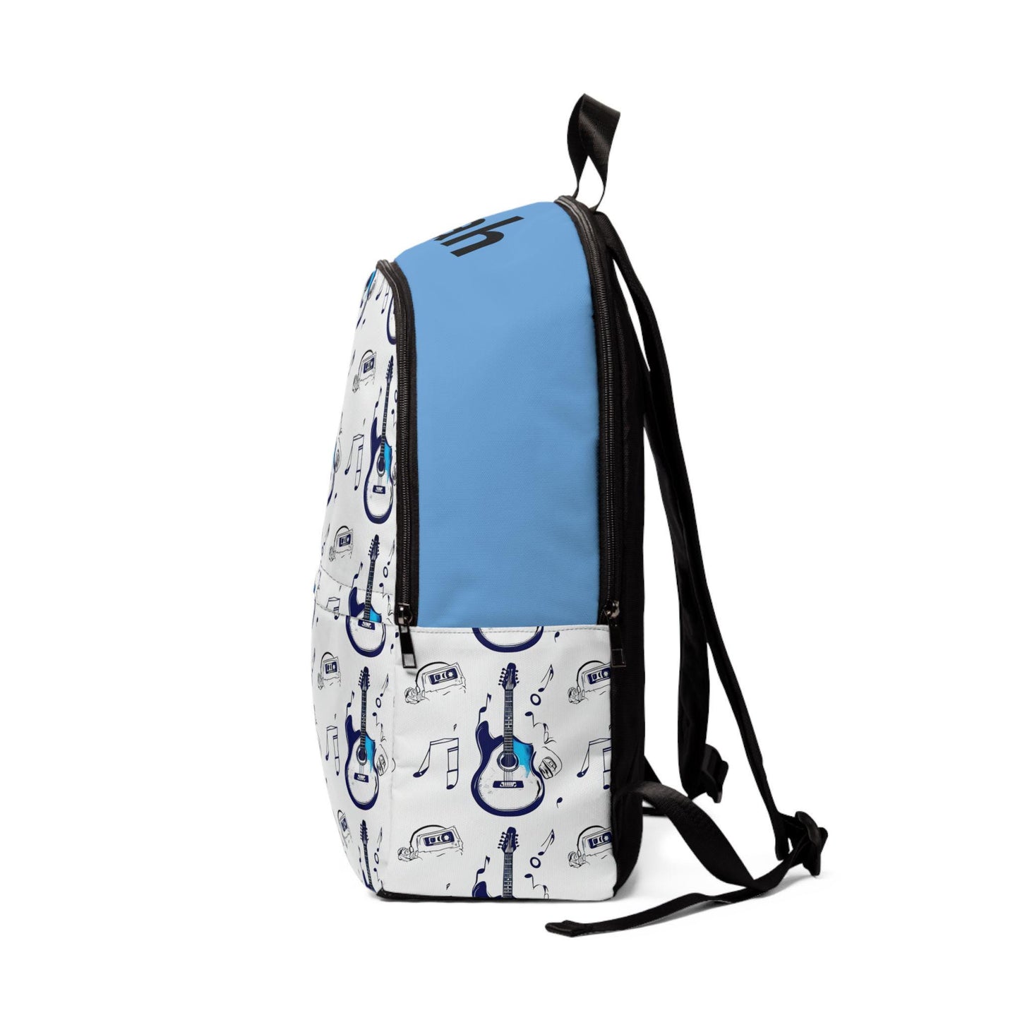 Guitar-Themed Nylon Backpack: Music Lover Gift, Water-Resistant