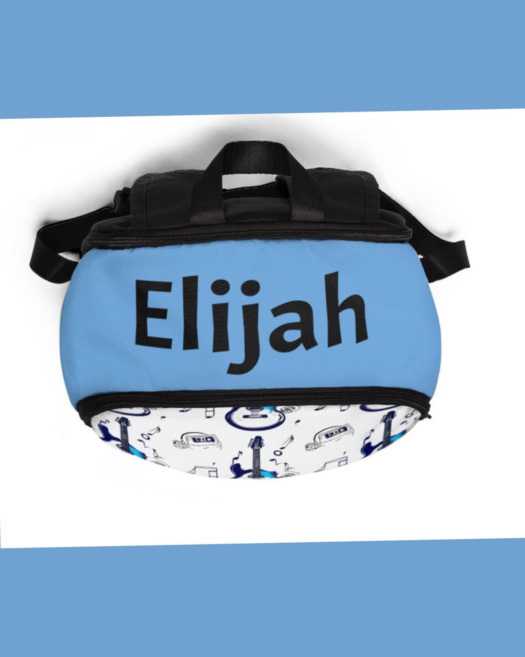 Guitar-Themed Nylon Backpack: Music Lover Gift, Water-Resistant