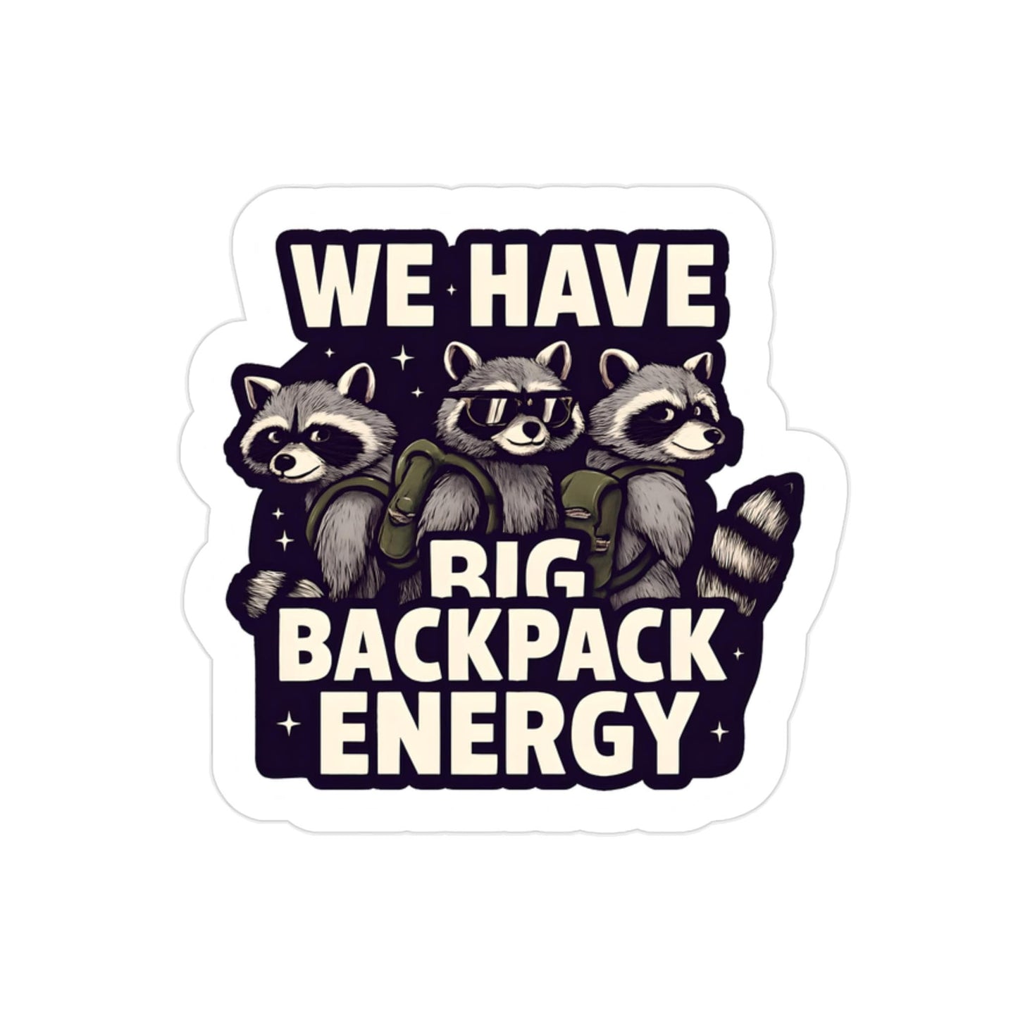 Adventurous Raccoon Outdoor Sticker: Eco-Friendly Vinyl, Water-Resistant