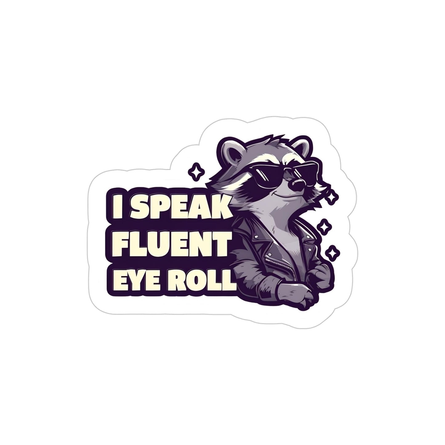 Cool Raccoon Die-Cut Outdoor Sticker | Funny Car Decal | Perfect Gift for Friends | Waterproof Vinyl | Unique Wall Art, Back to School