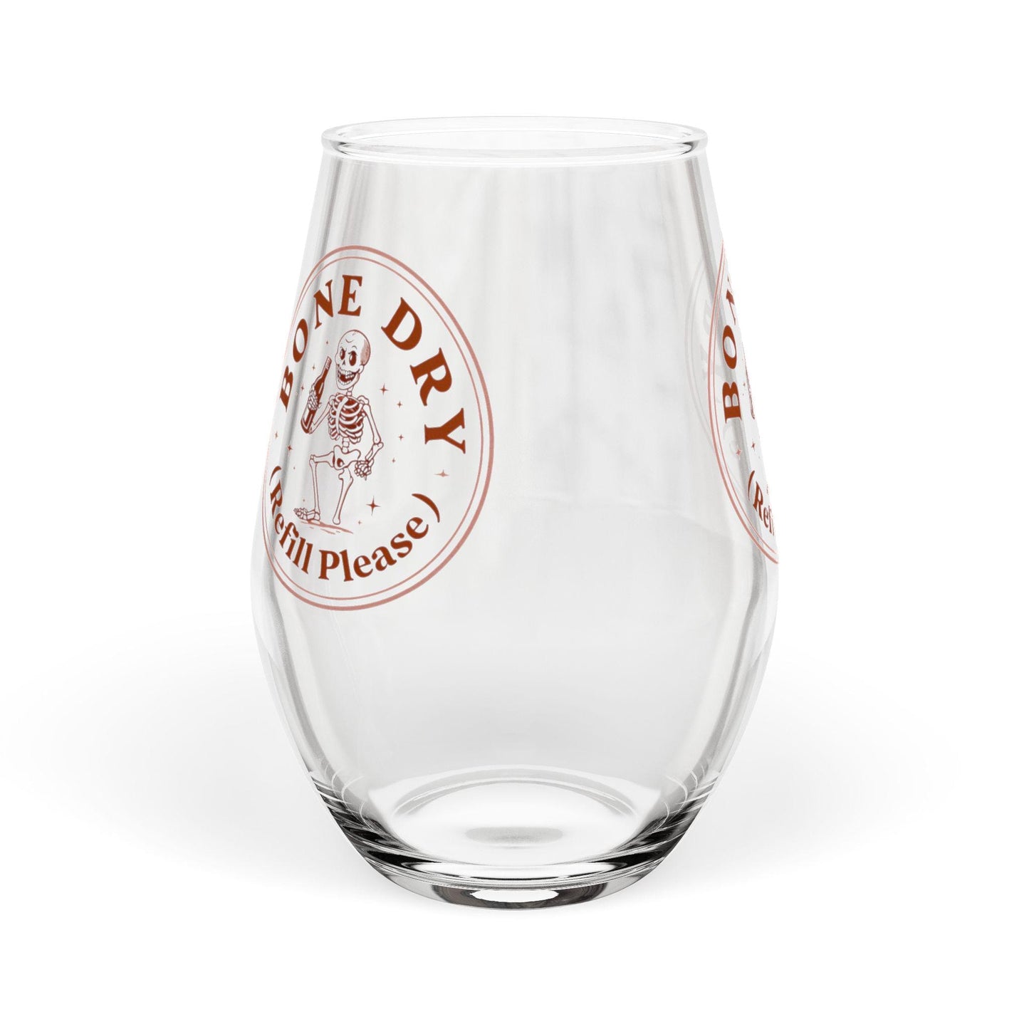 Bone Dry Stemless Wine Glass | Fun Skeleton Design, Perfect for Halloween, Gift for Wine Lovers, Unique Barware, Home Party