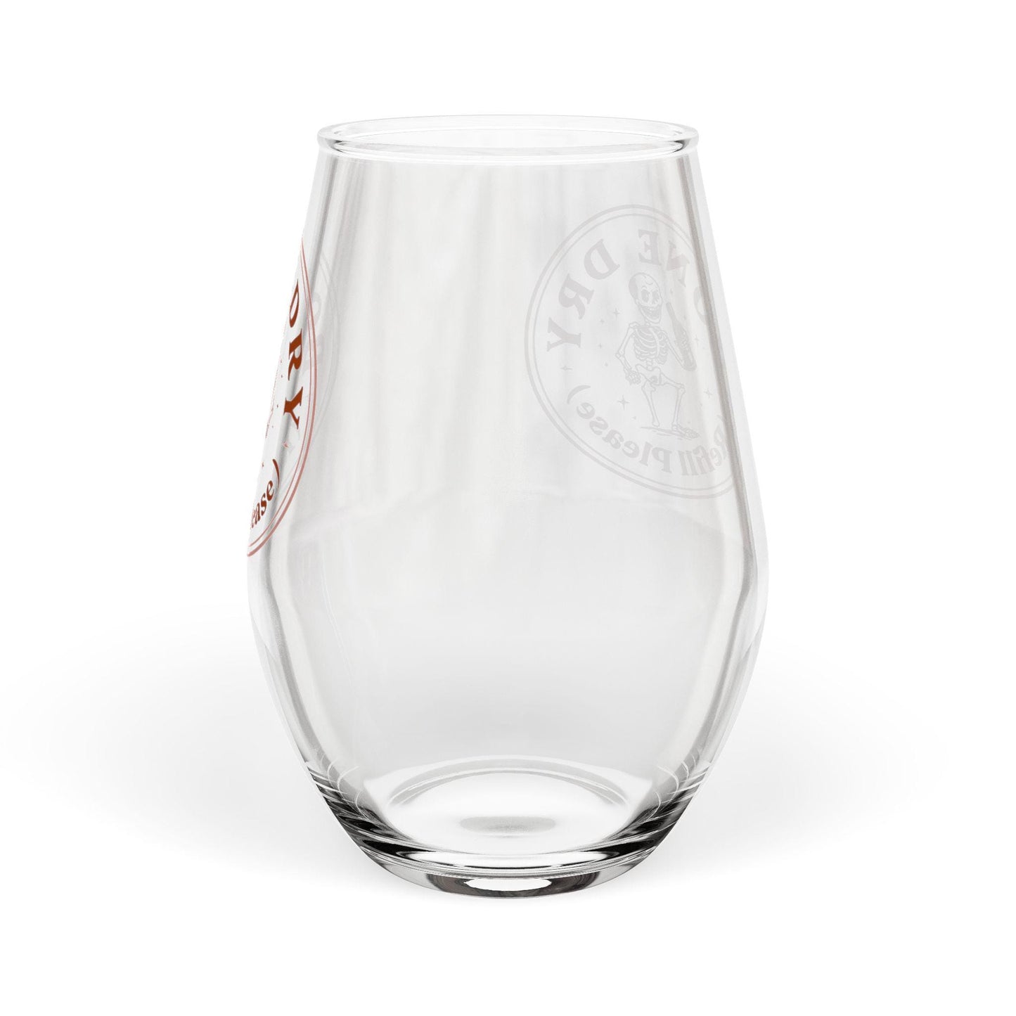 Bone Dry Stemless Wine Glass | Fun Skeleton Design, Perfect for Halloween, Gift for Wine Lovers, Unique Barware, Home Party