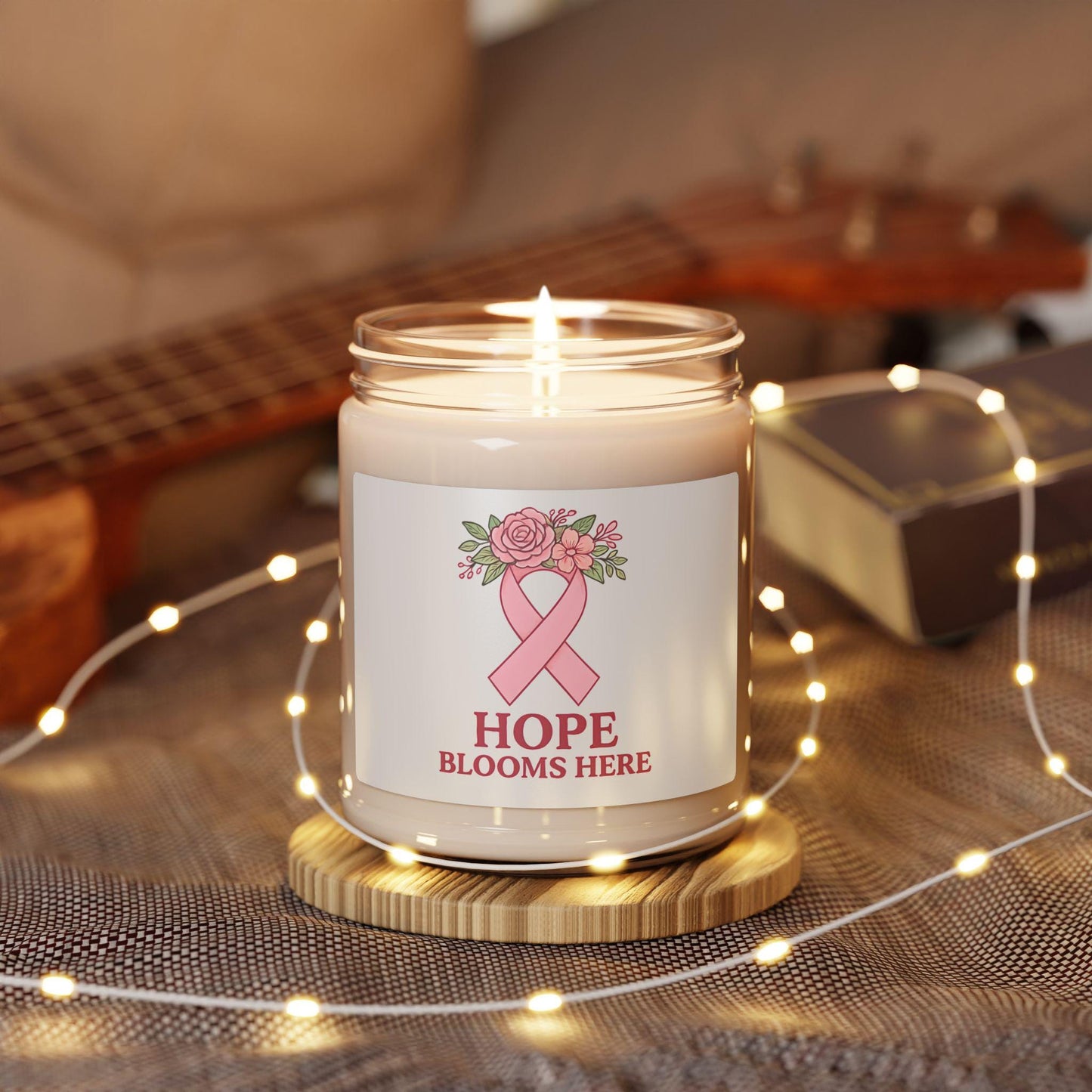 Hope Scented Soy Candle: Breast Cancer Awareness Gift, Home Fragrance