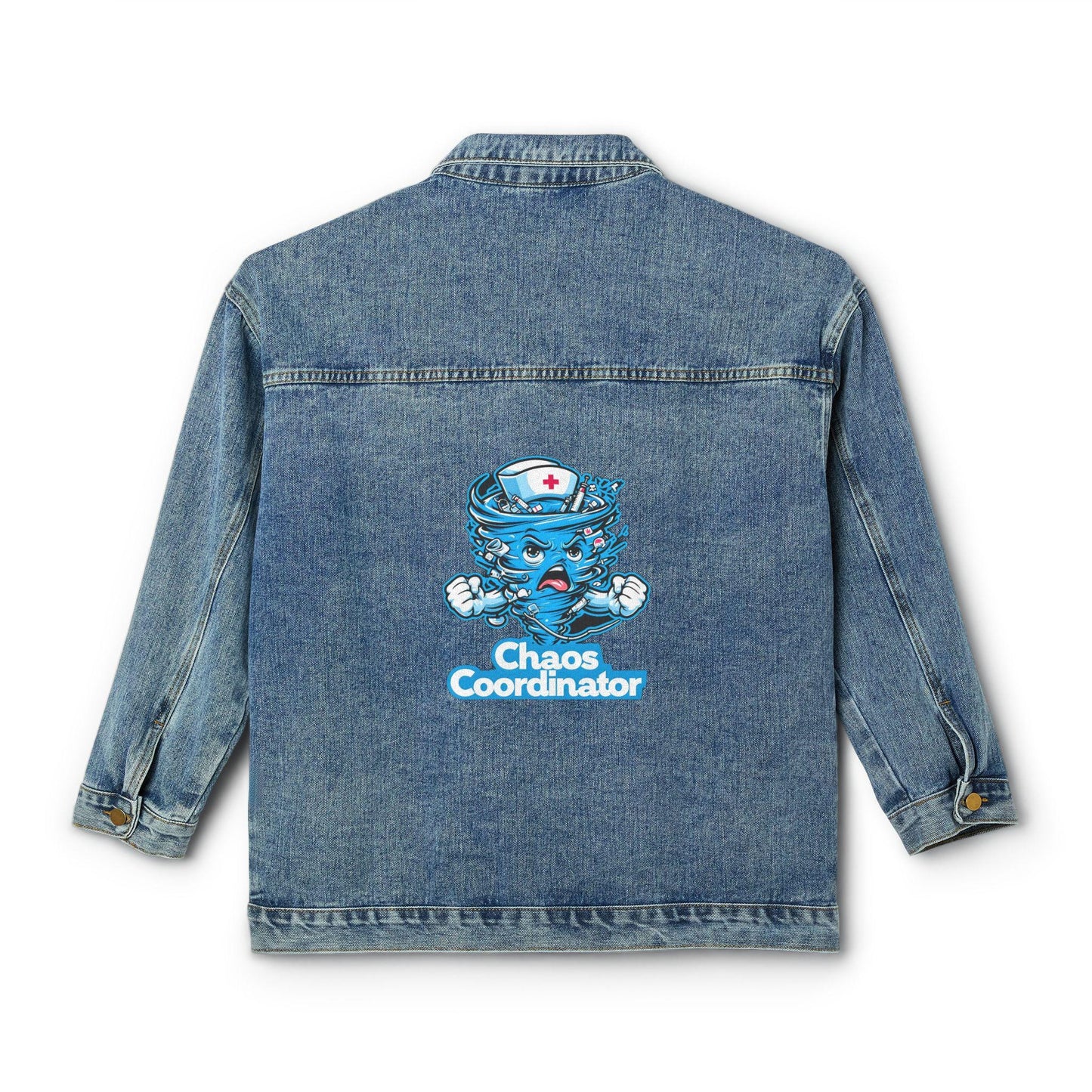 Chaos Coordinator Denim Jacket: Oversized Trendy Women's Coat