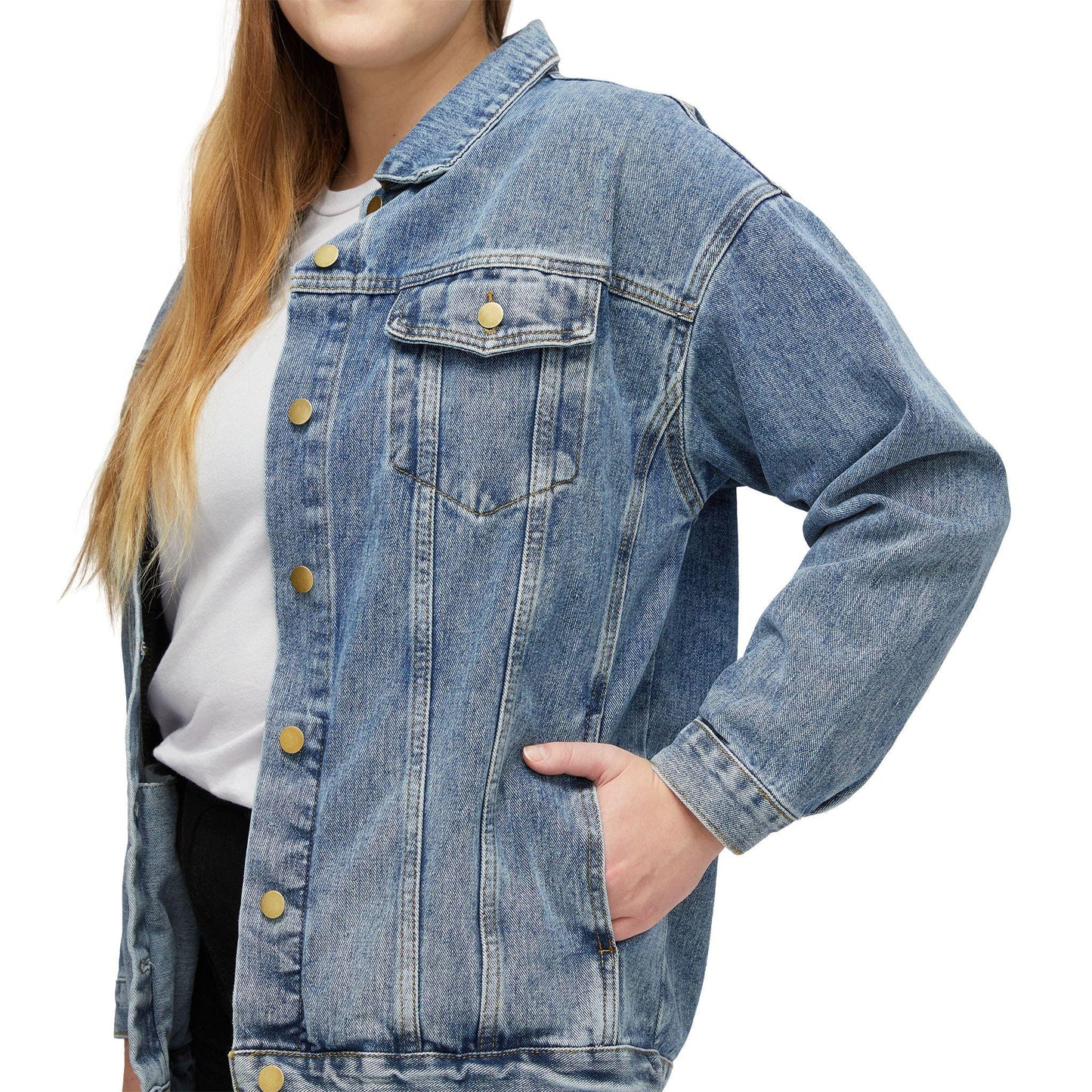 Chaos Coordinator Denim Jacket: Oversized Trendy Women's Coat