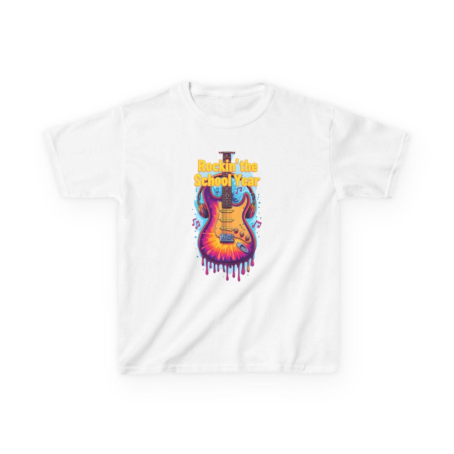 Electric School Year Kids Tee: Music Lover Graphic Shirt